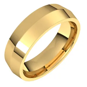 18K Yellow Gold 6 mm Knife Edge Comfort Fit Wedding Band