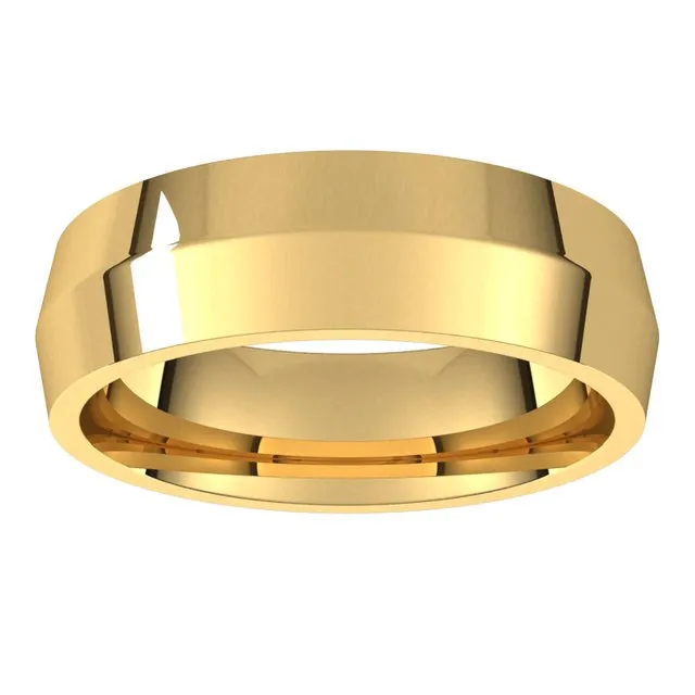 18K Yellow Gold 6 mm Knife Edge Comfort Fit Wedding Band