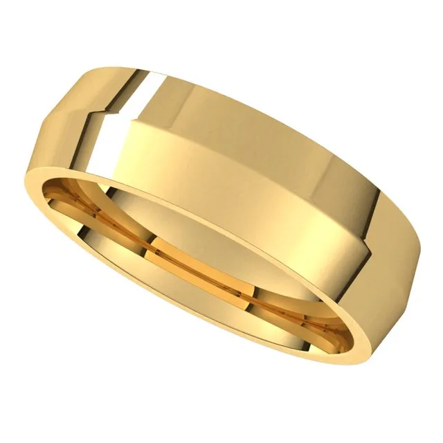 18K Yellow Gold 6 mm Knife Edge Comfort Fit Wedding Band