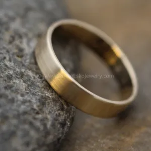 18kt Yellow Gold 4x1mm Flat Band - Matte Finish