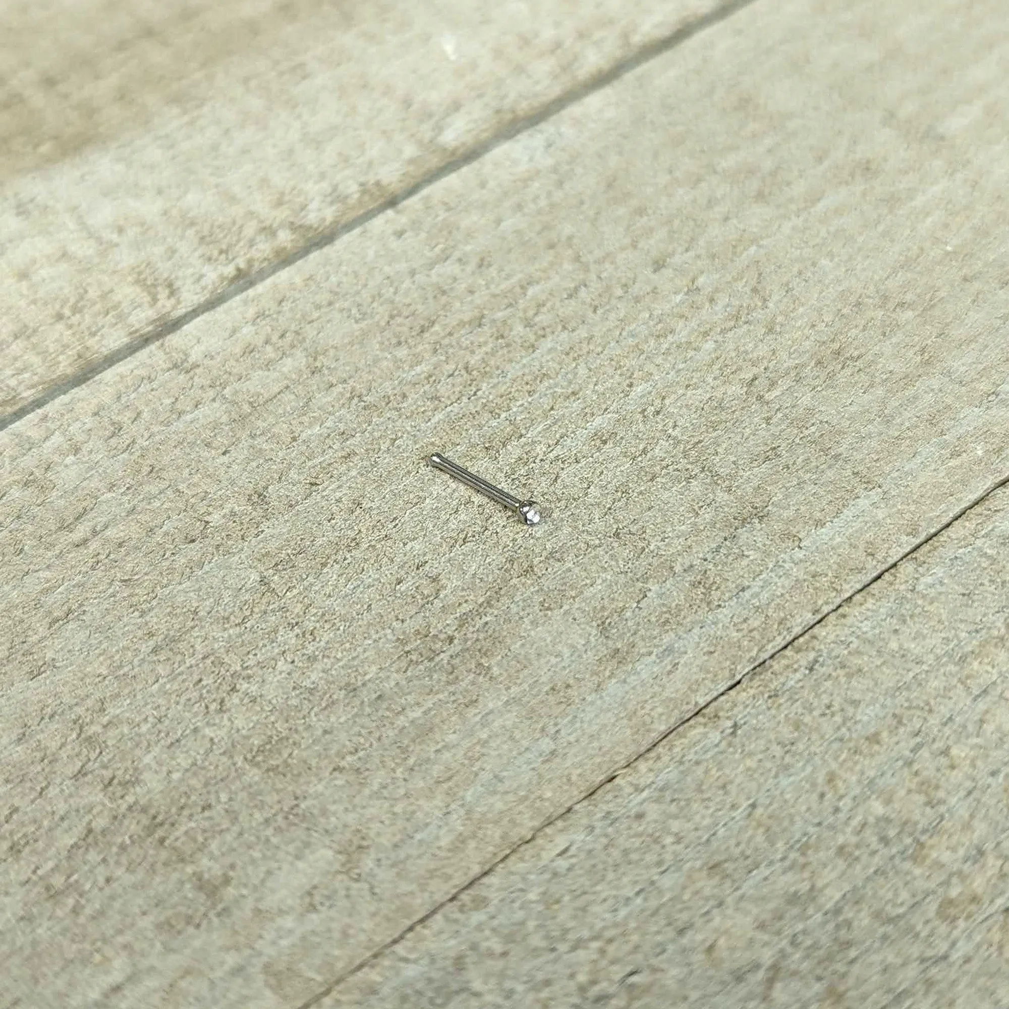 20 Gauge Stainless Steel Crystalline Gem Micro Nose Bone