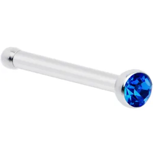 20 Gauge Stainless Steel Sapphire Blue Gem Micro Nose Bone