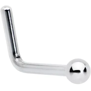 20 Gauge Stainless Steel Stainless Steel Micro Ball Nose Ring L-Shaped