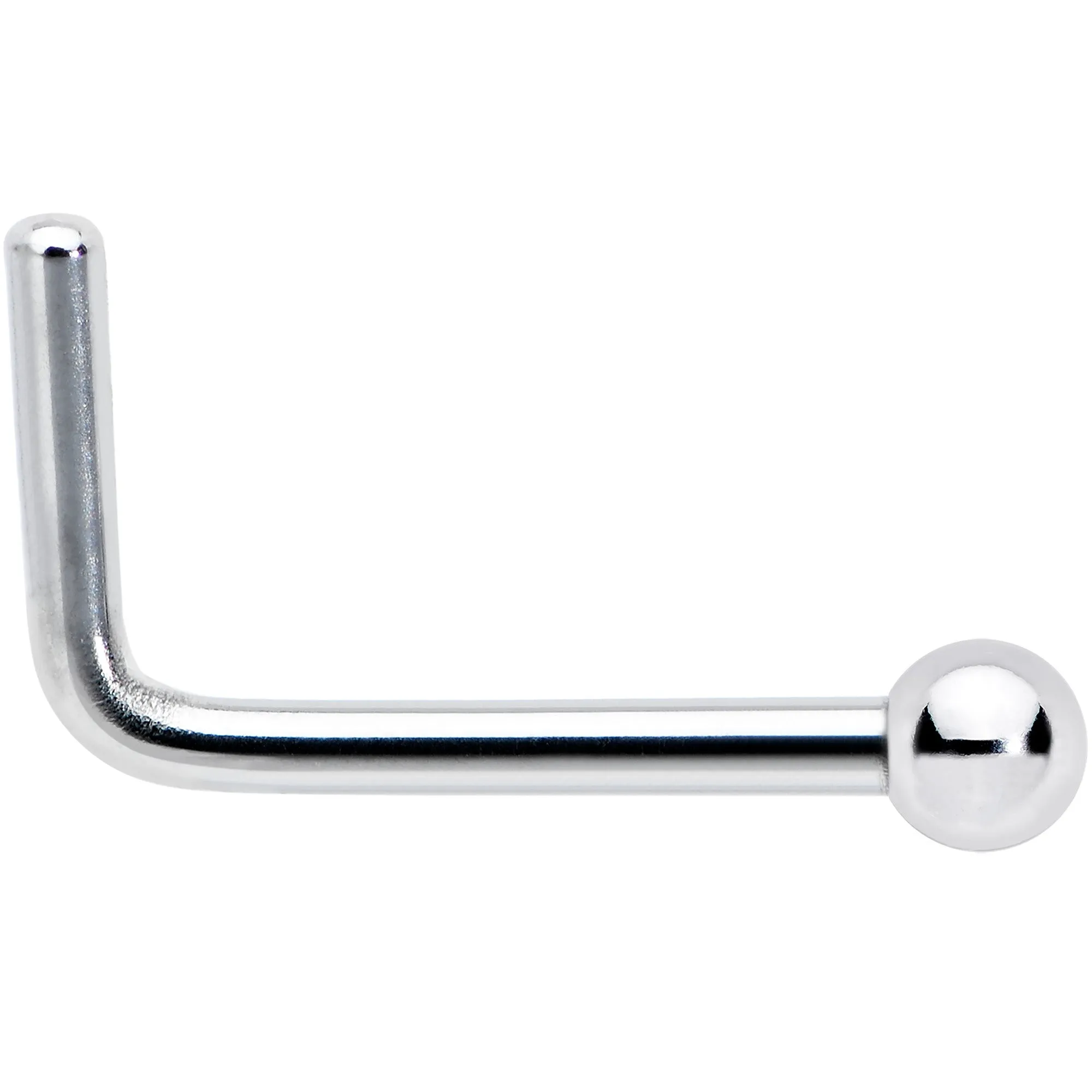 20 Gauge Stainless Steel Stainless Steel Micro Ball Nose Ring L-Shaped