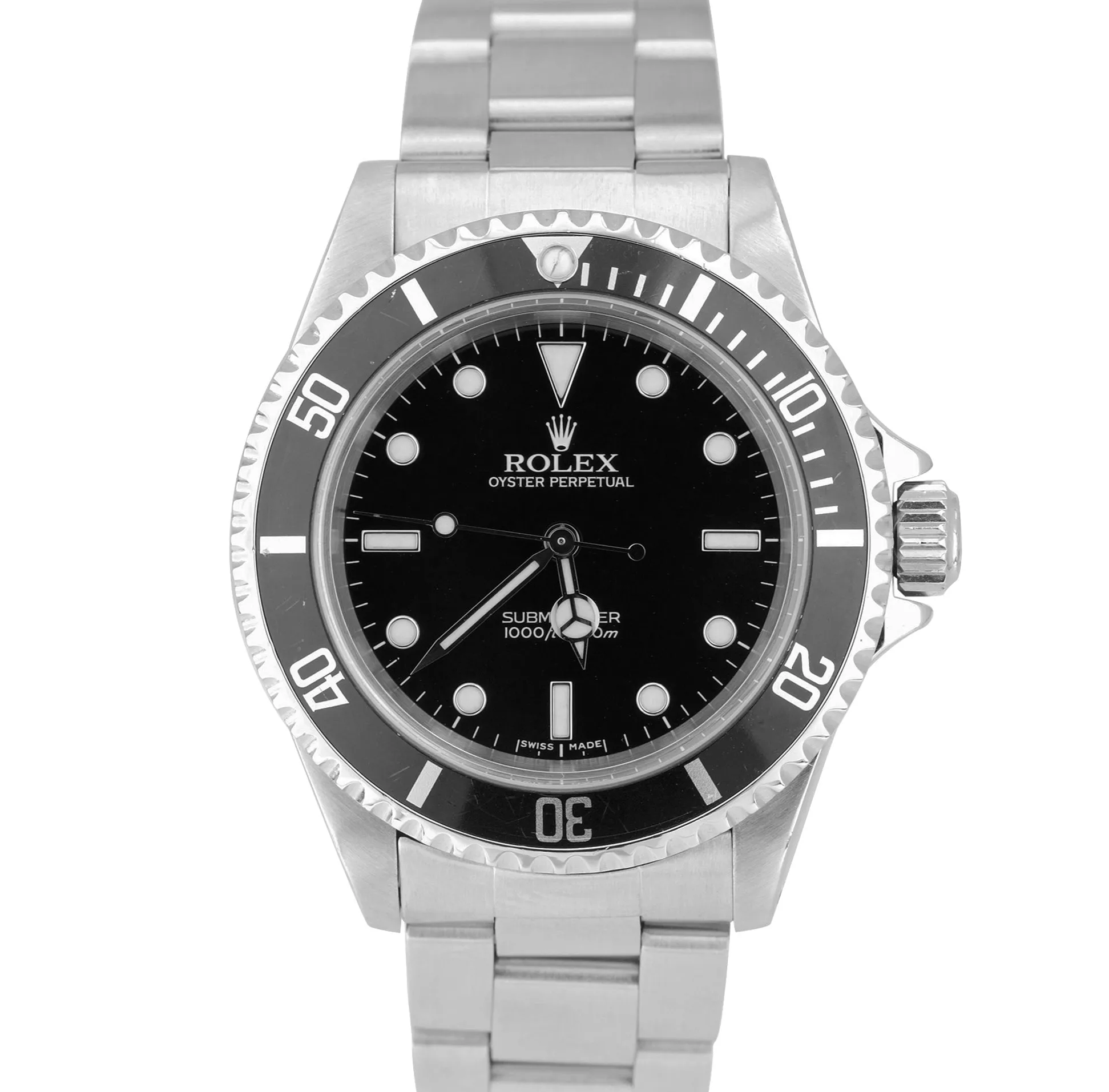 2002 MINT Rolex Submariner No-Date 14060M Stainless F Black Dive 40mm Watch