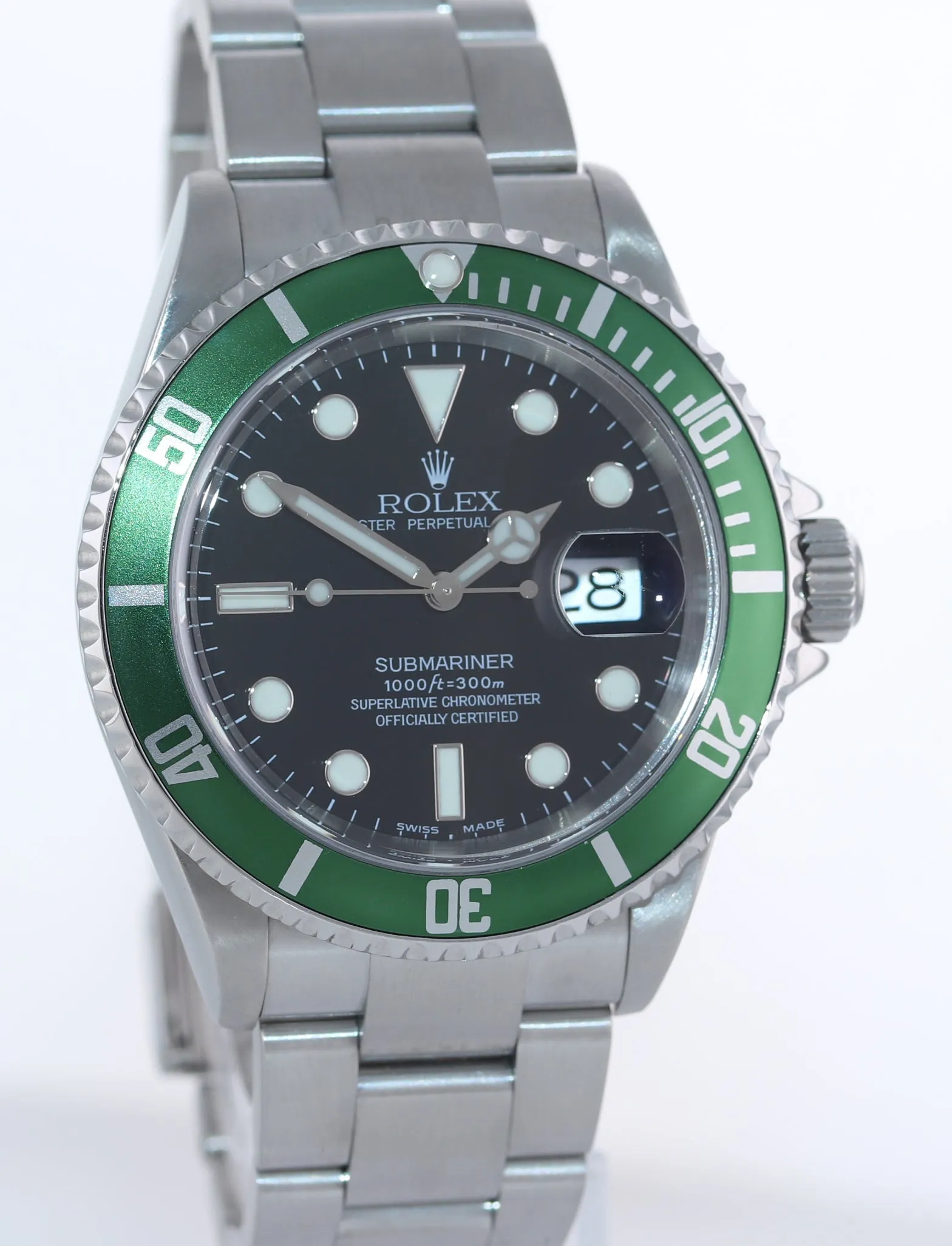 2003 FLAT 4 ERA Rolex Submariner F Serial Kermit Green Submariner 16610LV Watch