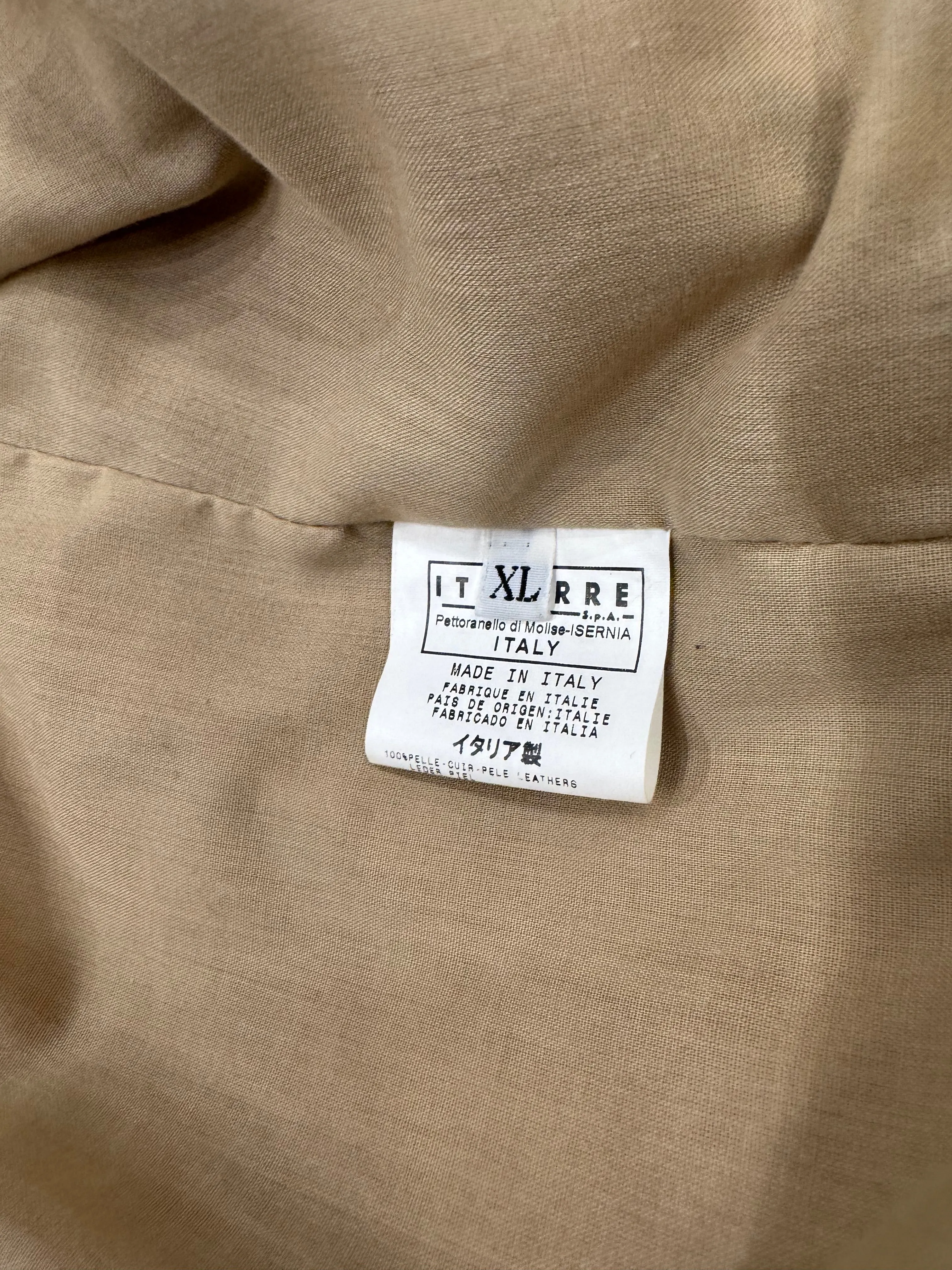2004 Versace distressed rust cracked leather jacket