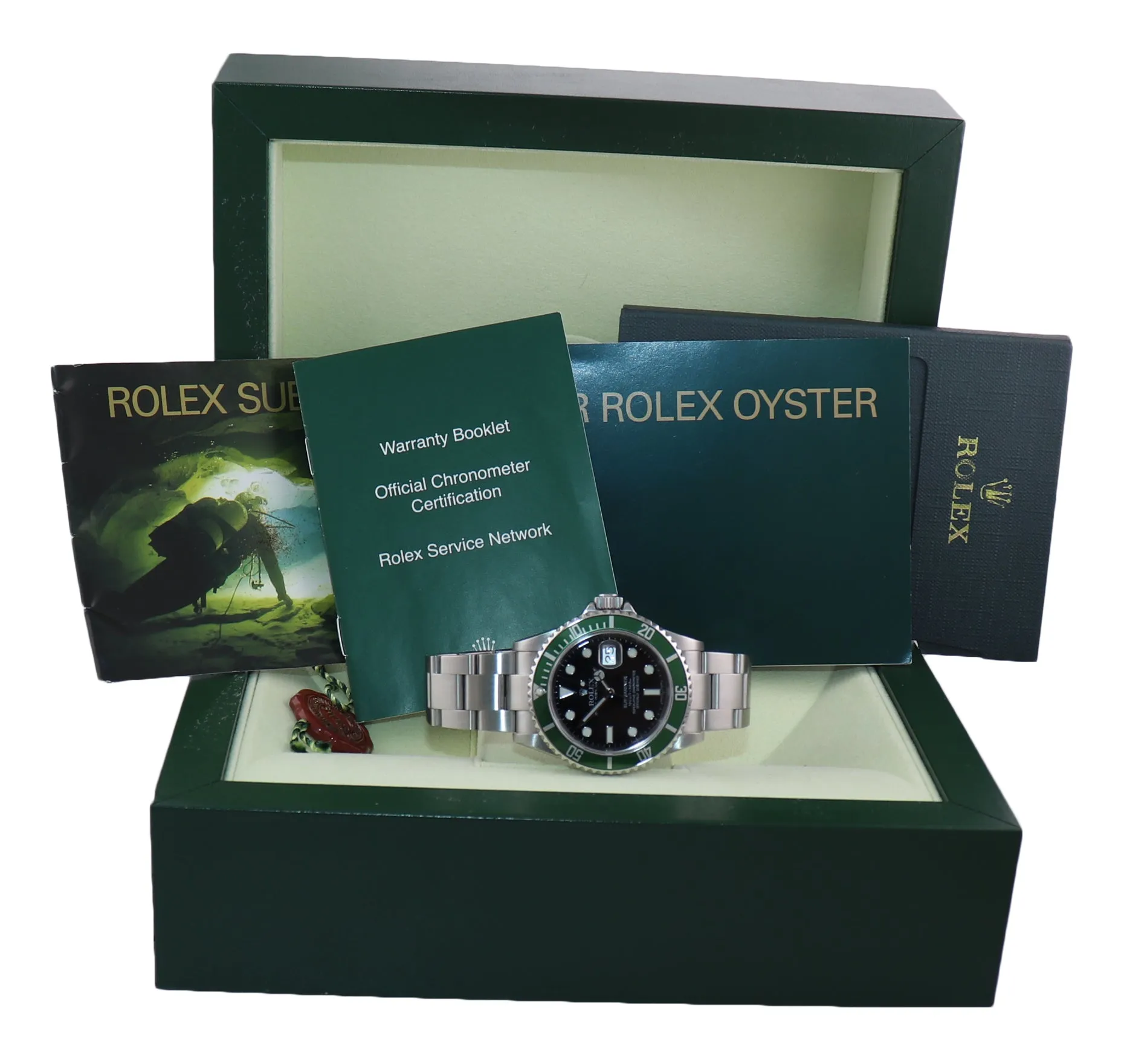 2007 MINT Rolex Submariner 16610 Kermit Green Submariner 40mm 16610LV Watch Box