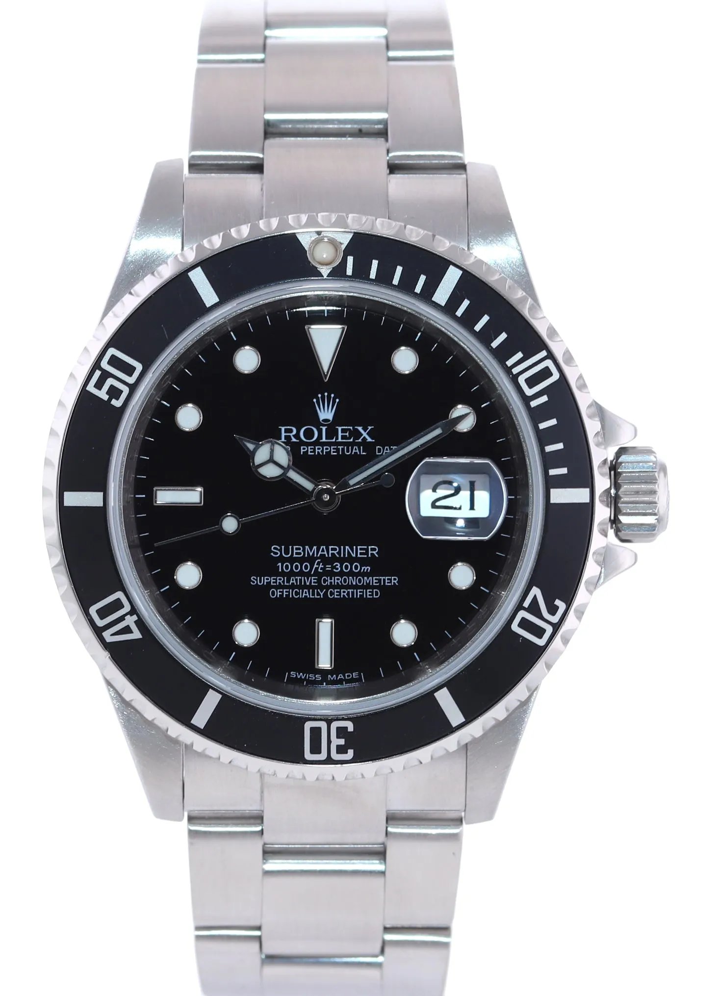 2008 Rolex 16610 Rolex Black Submariner Watch Box Rare Engraved Rehaut Edition