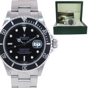 2008 Rolex 16610 Rolex Black Submariner Watch Box Rare Engraved Rehaut Edition