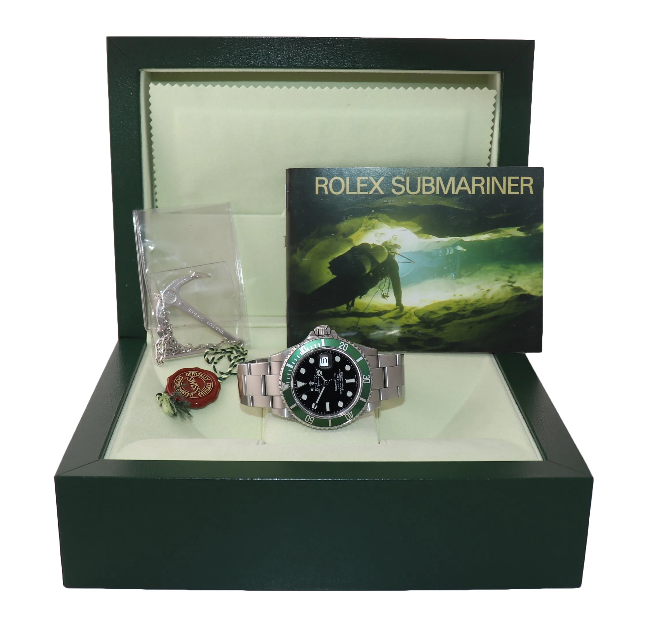 2008 UNPOLISHED Rolex 16610LV Rolex Green Submariner Kermit Watch Box