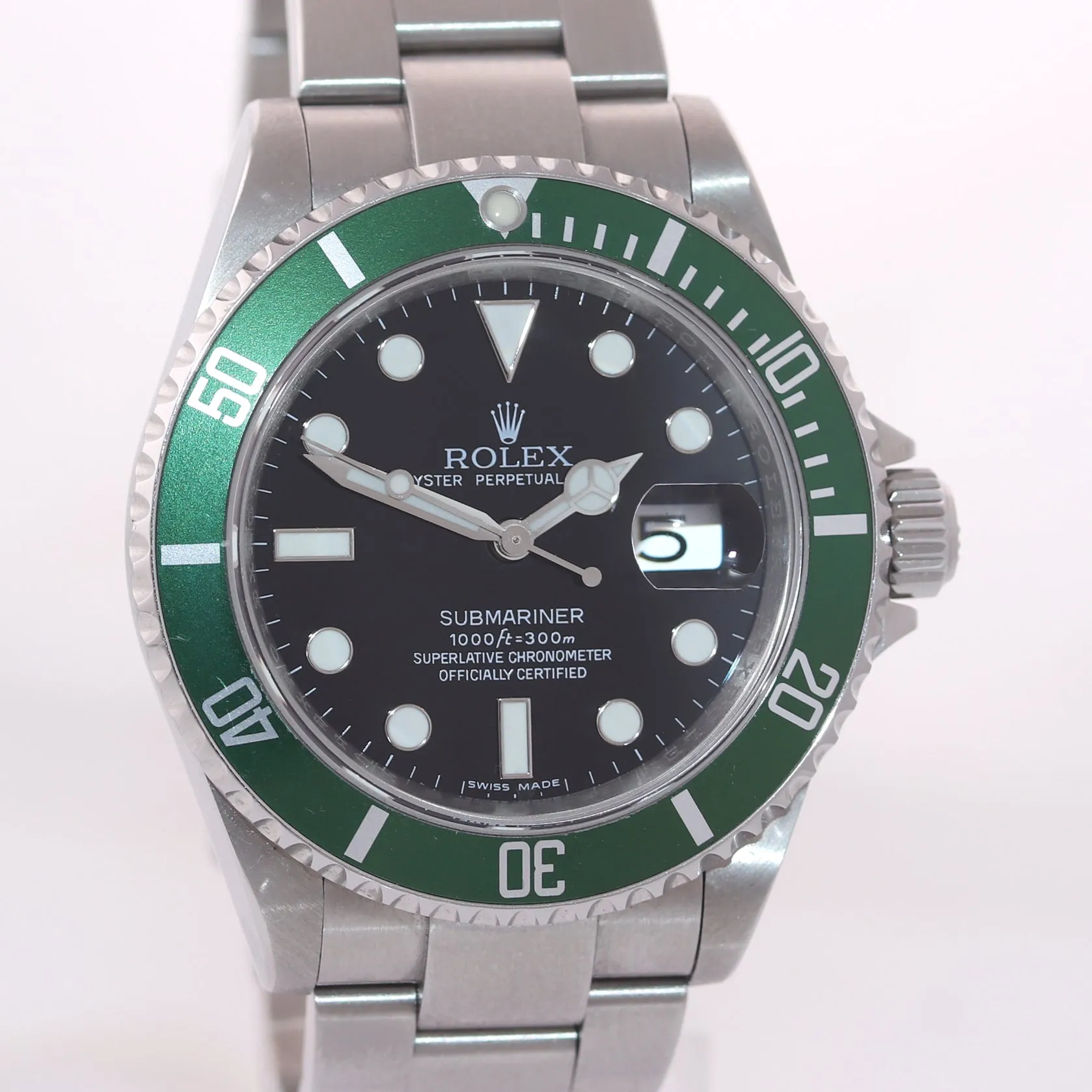 2008 UNPOLISHED Rolex 16610LV Rolex Green Submariner Kermit Watch Box