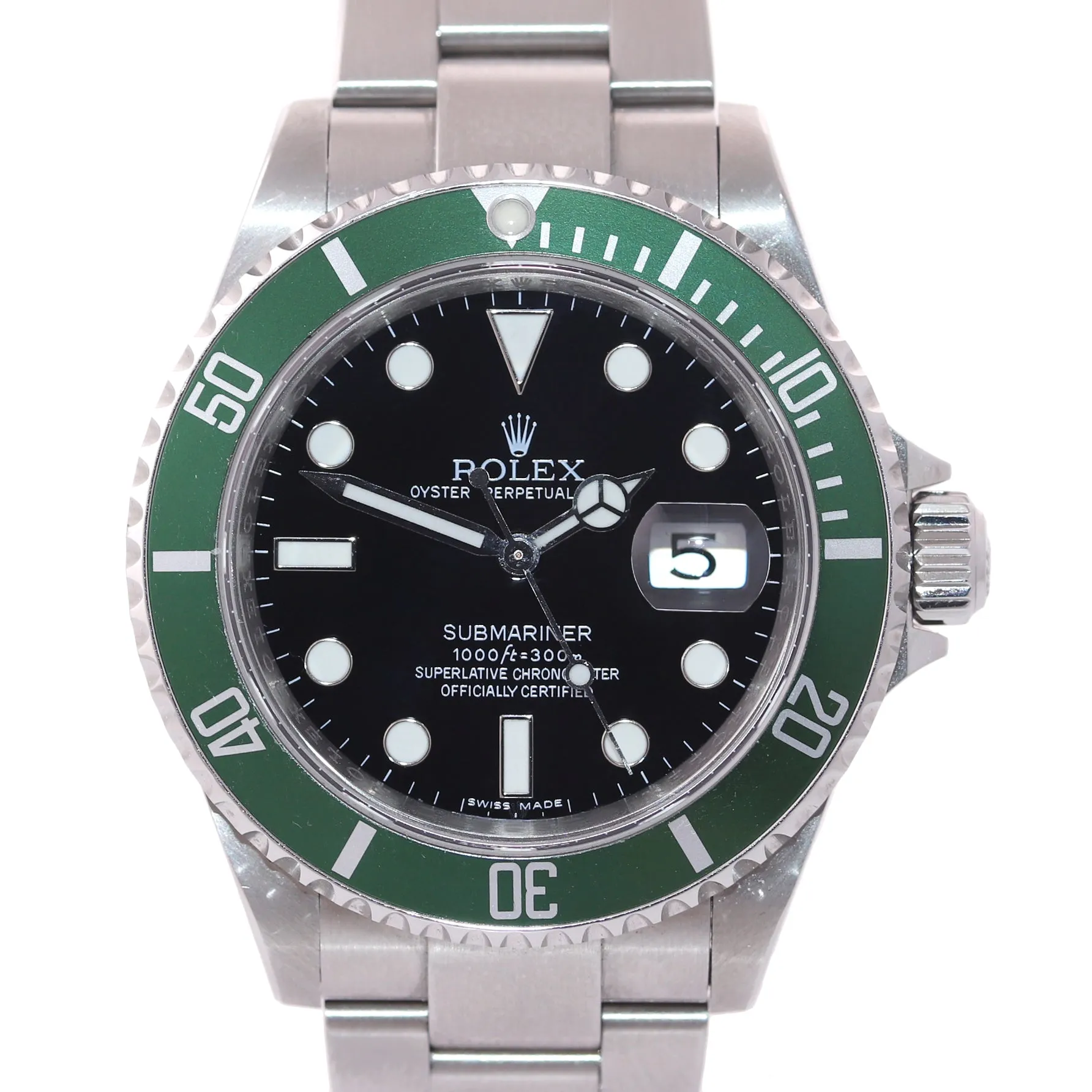 2008 UNPOLISHED Rolex 16610LV Rolex Green Submariner Kermit Watch Box
