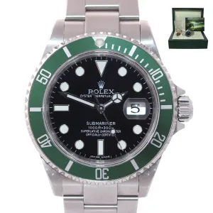 2008 UNPOLISHED Rolex 16610LV Rolex Green Submariner Kermit Watch Box