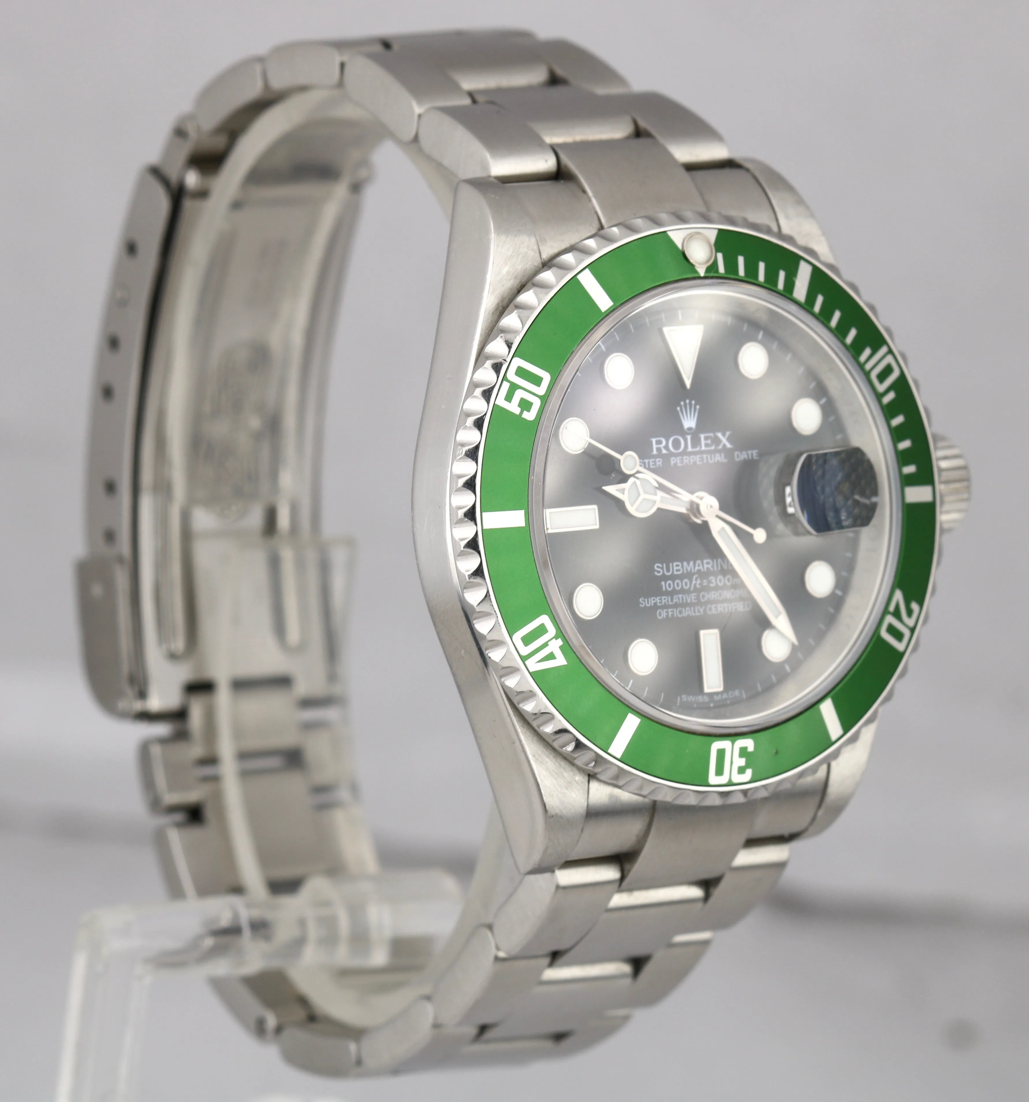 2009 UNPOLISHED Rolex Submariner Kermit Green REHAUT V 50th Anniversary 16610 LV