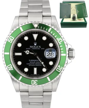 2009 UNPOLISHED Rolex Submariner Kermit Green REHAUT V 50th Anniversary 16610 LV