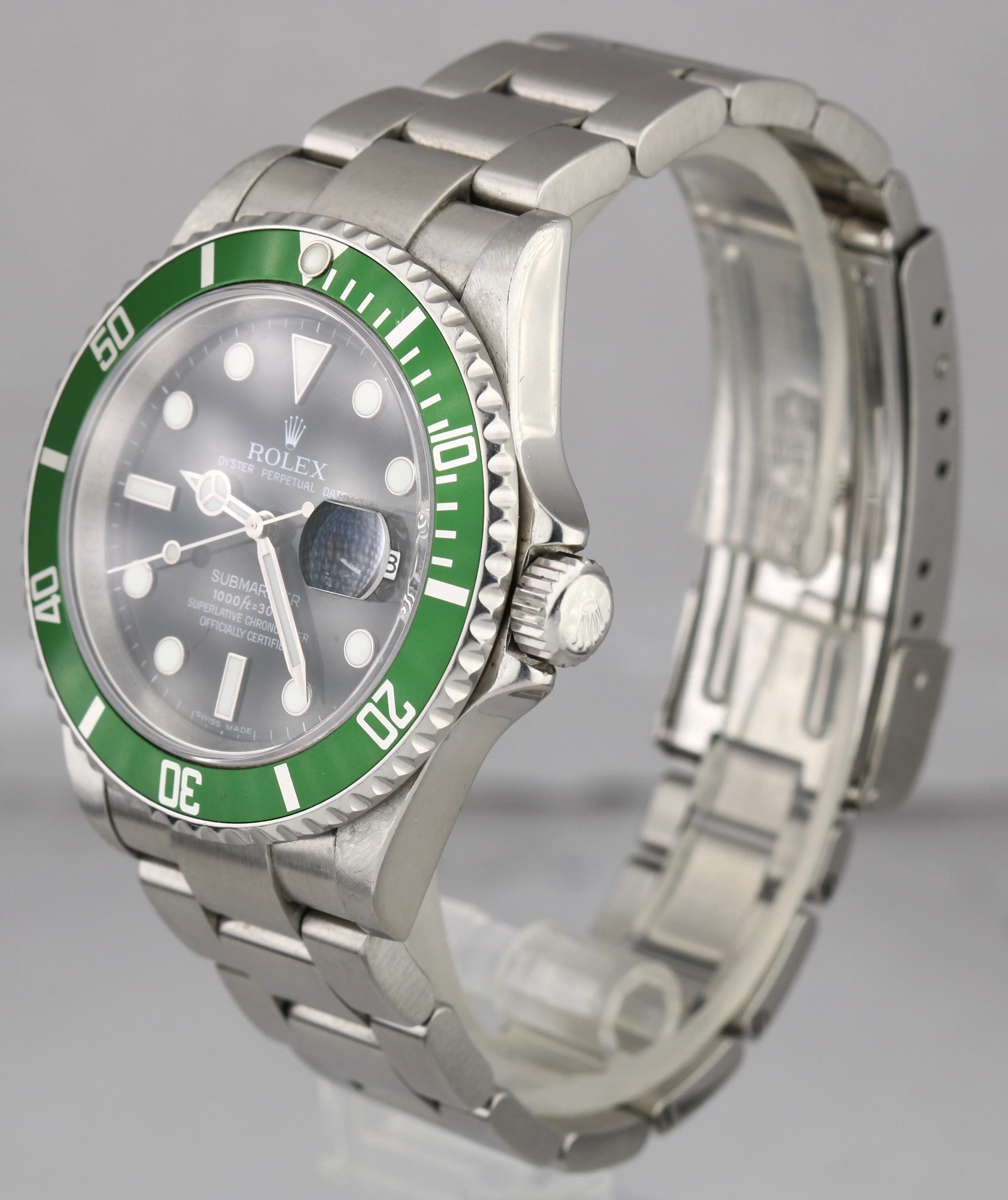 2009 UNPOLISHED Rolex Submariner Kermit Green REHAUT V 50th Anniversary 16610 LV