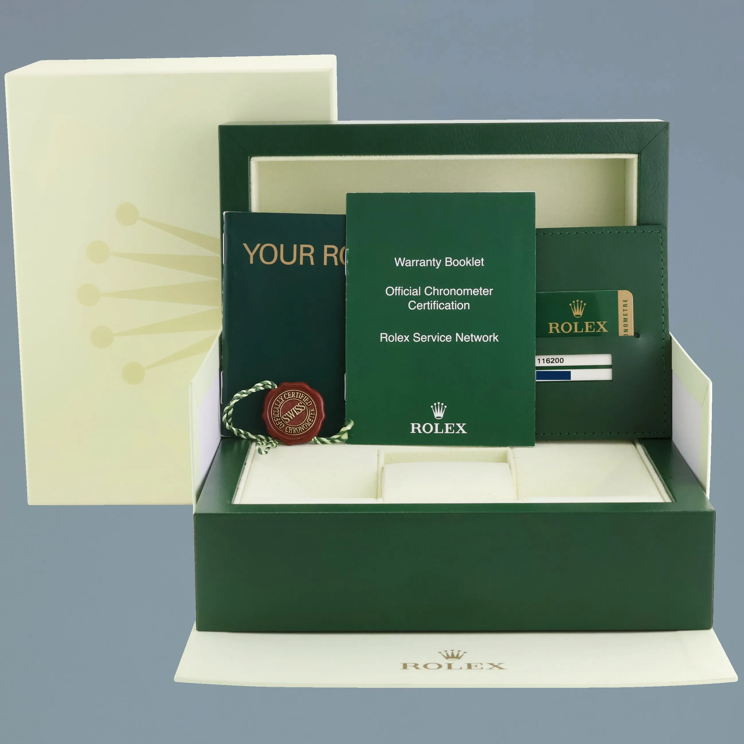 2010 PAPERS MINT Rolex DateJust 36 116200 Silver Stick Oyster Steel 36mm Watch Box