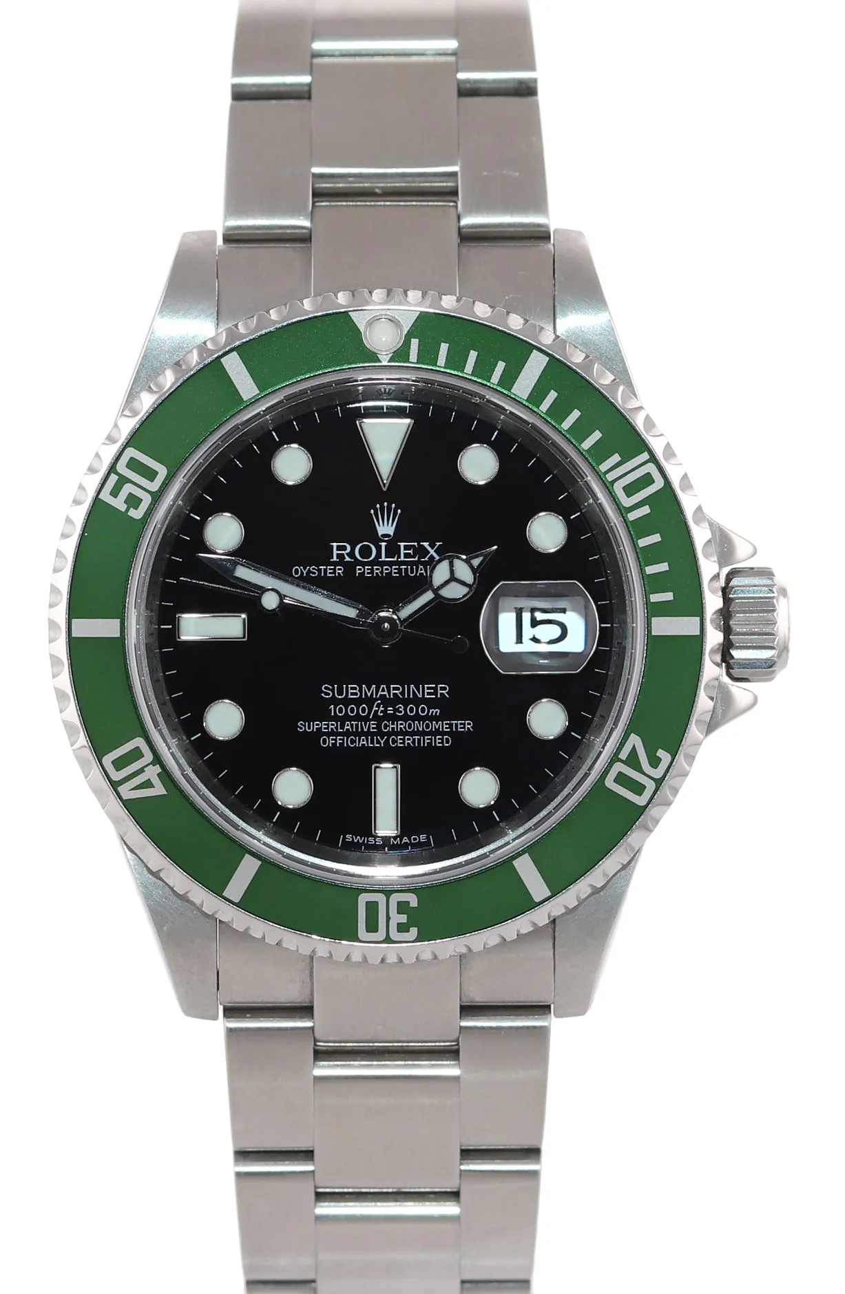 2014 RSC Rolex 16610LV Rolex Green Submariner Kermit Watch ROLEX SERVICE CARD