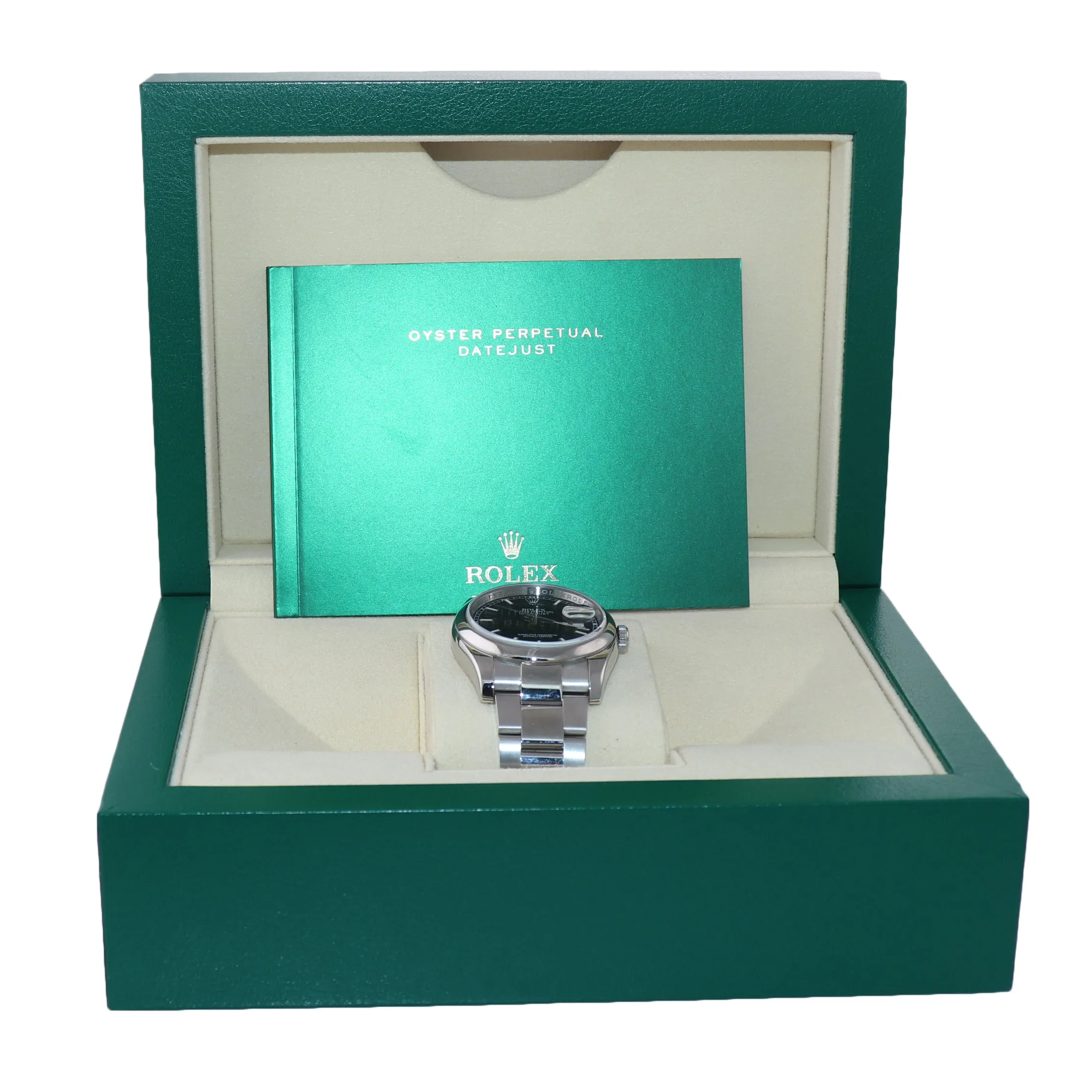 2016 Rolex DateJust 36 116200 Blue Stick Steel 36mm Smooth Bezel Watch Box