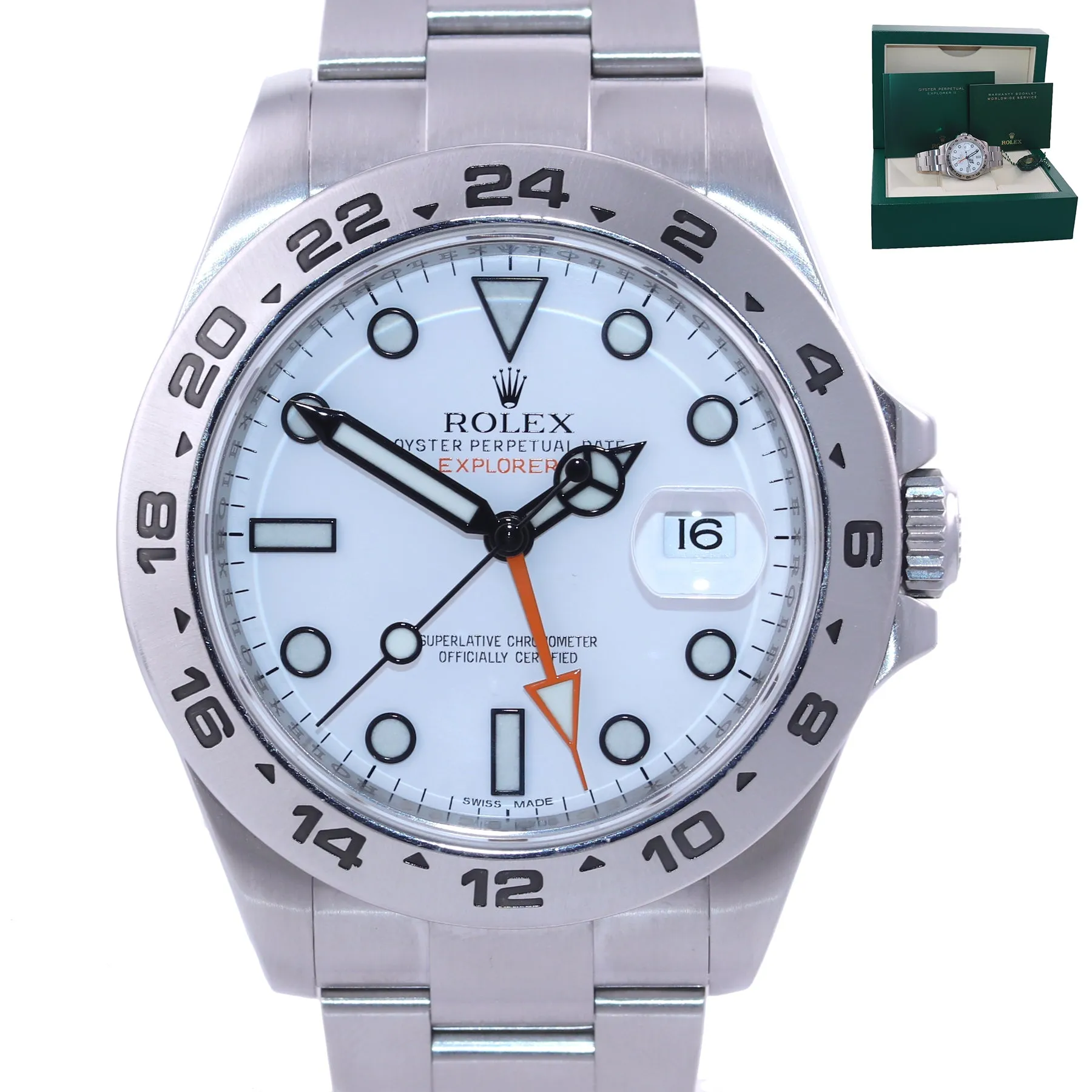 2017-2020 Rolex Explorer II 42mm Polar 216570 White Steel Oyster GMT Watch Box
