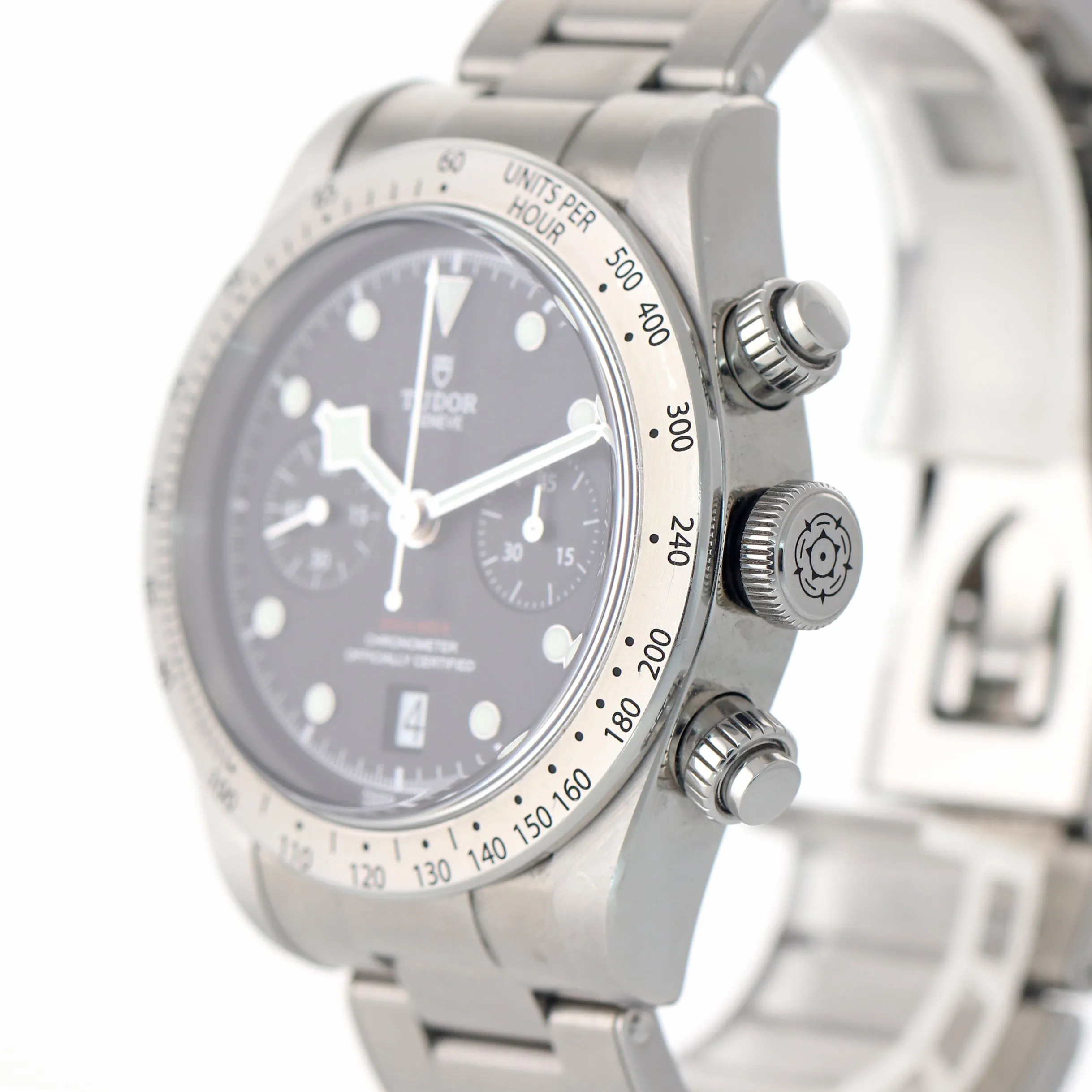 2019 PAPERS Tudor Black Bay Heritage Chronograph 79350 Steel Black 41mm Watch