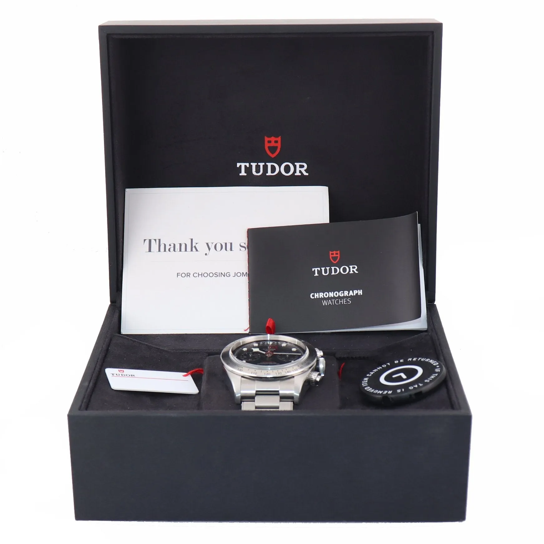 2019 PAPERS Tudor Black Bay Heritage Chronograph 79350 Steel Black 41mm Watch
