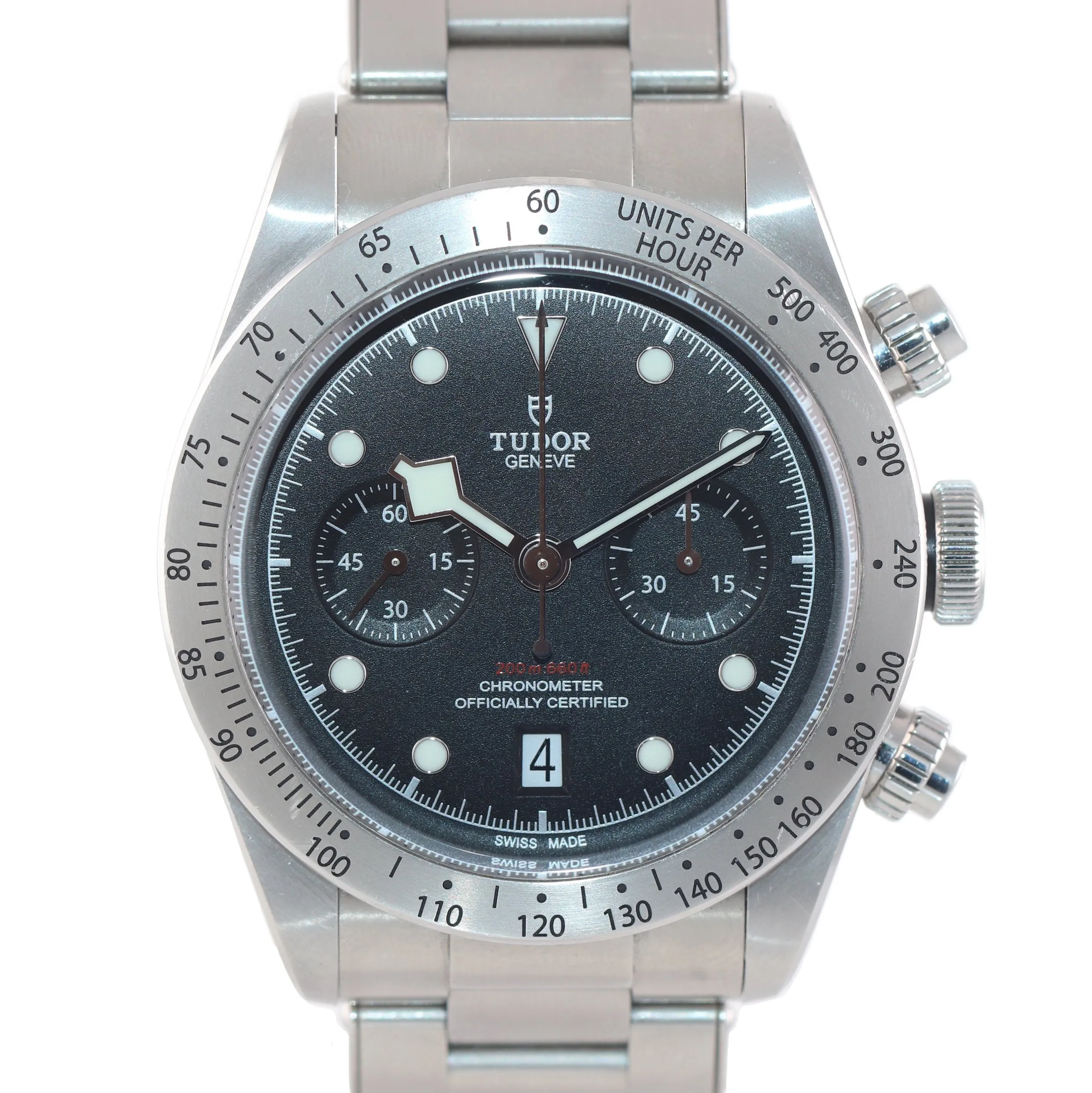 2019 PAPERS Tudor Black Bay Heritage Chronograph 79350 Steel Black 41mm Watch