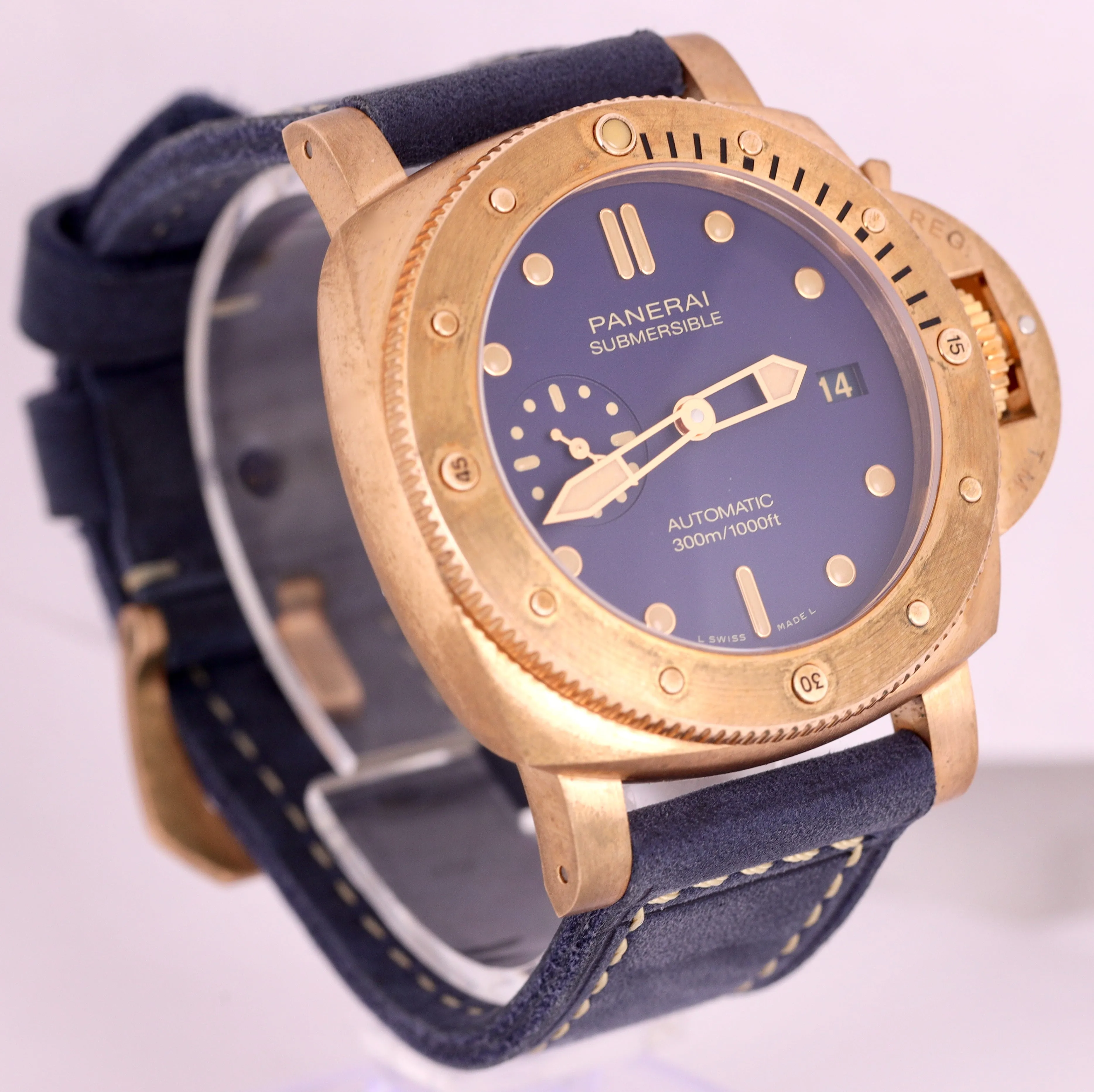 2021 Panerai Submersible Bronzo Blu Abisso 42mm Bronze Blue PAM01074 PAM 1074