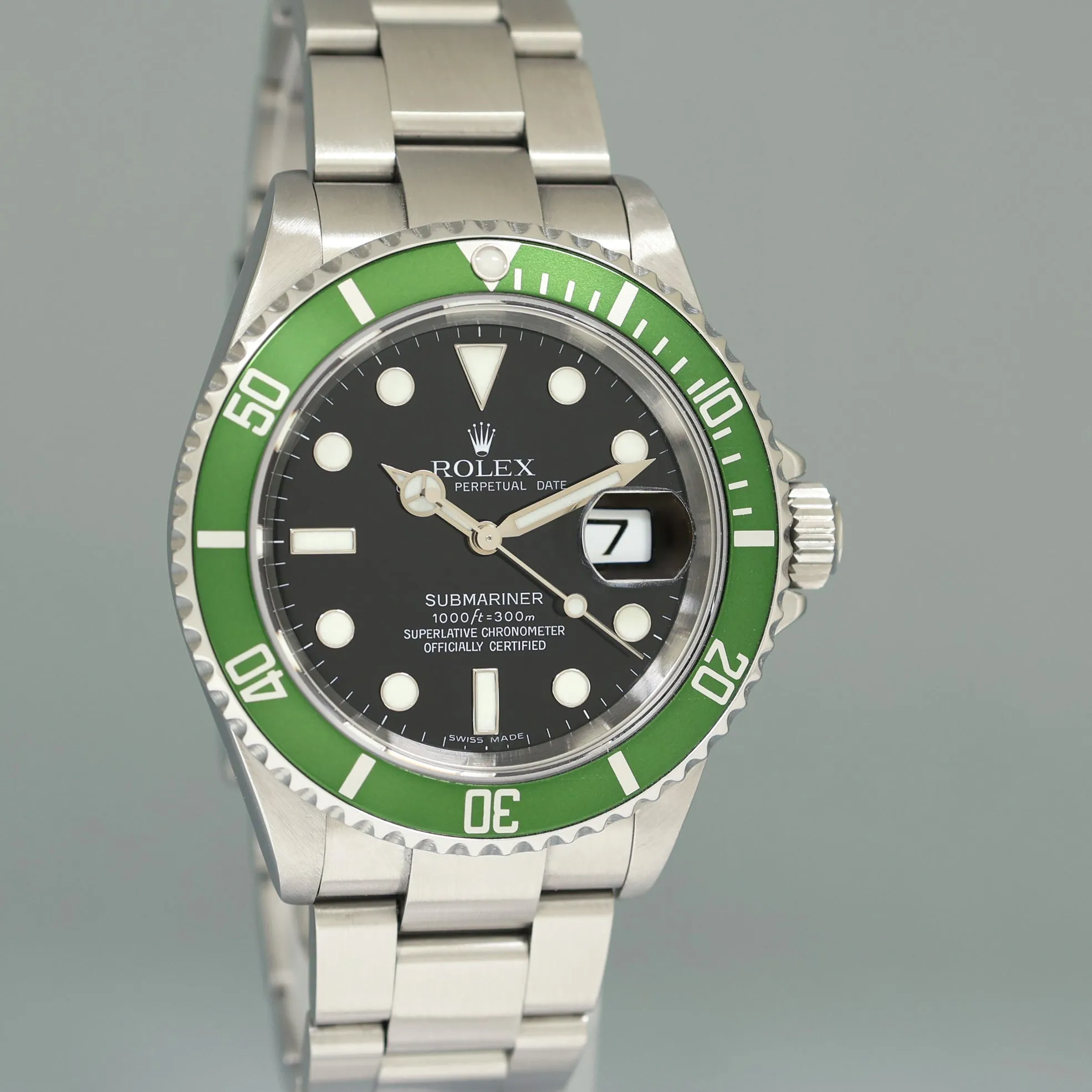 2025 Rolex RSC Papers Rolex Kermit Green Anniversary Submariner 16610LV Watch Box