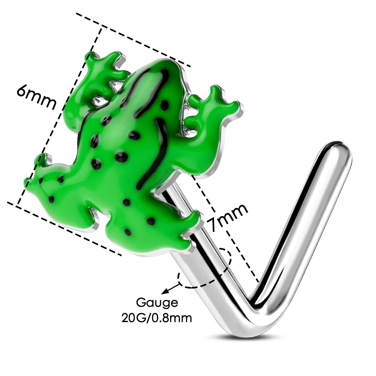 20G Colorful Frog Nose Stud