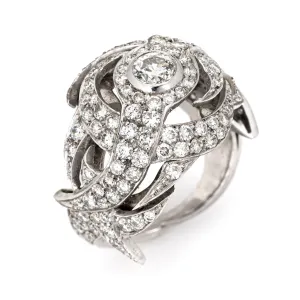 2.50ct Diamond Dome Cocktail Ring Vintage 18k White Gold Estate Fine Jewelry 7.5