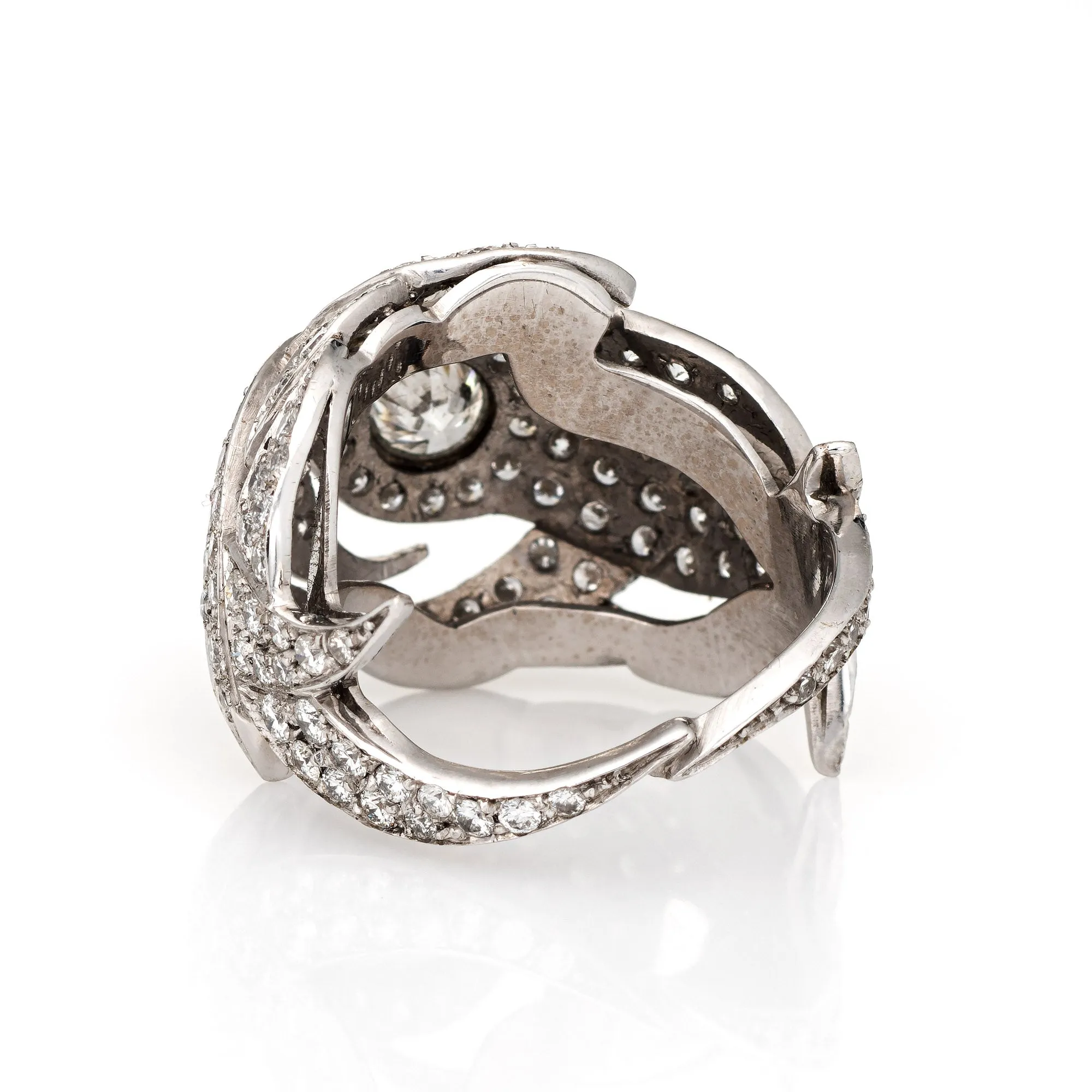2.50ct Diamond Dome Cocktail Ring Vintage 18k White Gold Estate Fine Jewelry 7.5