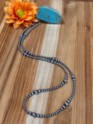 30" 3-8MM Navajo Style Pearl Necklace