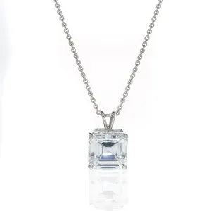 4 CT Sterling Silver & Cubic Zirconia Asscher Cut Necklace
