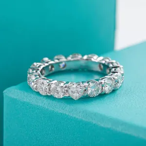 4mm Heart Diamond Eternity Wedding Band