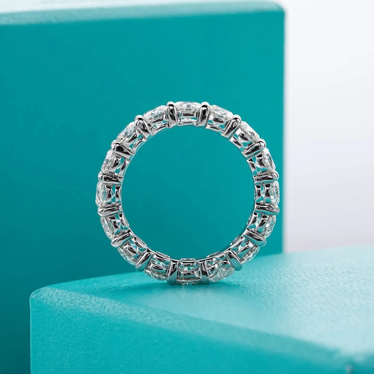 4mm Heart Diamond Eternity Wedding Band