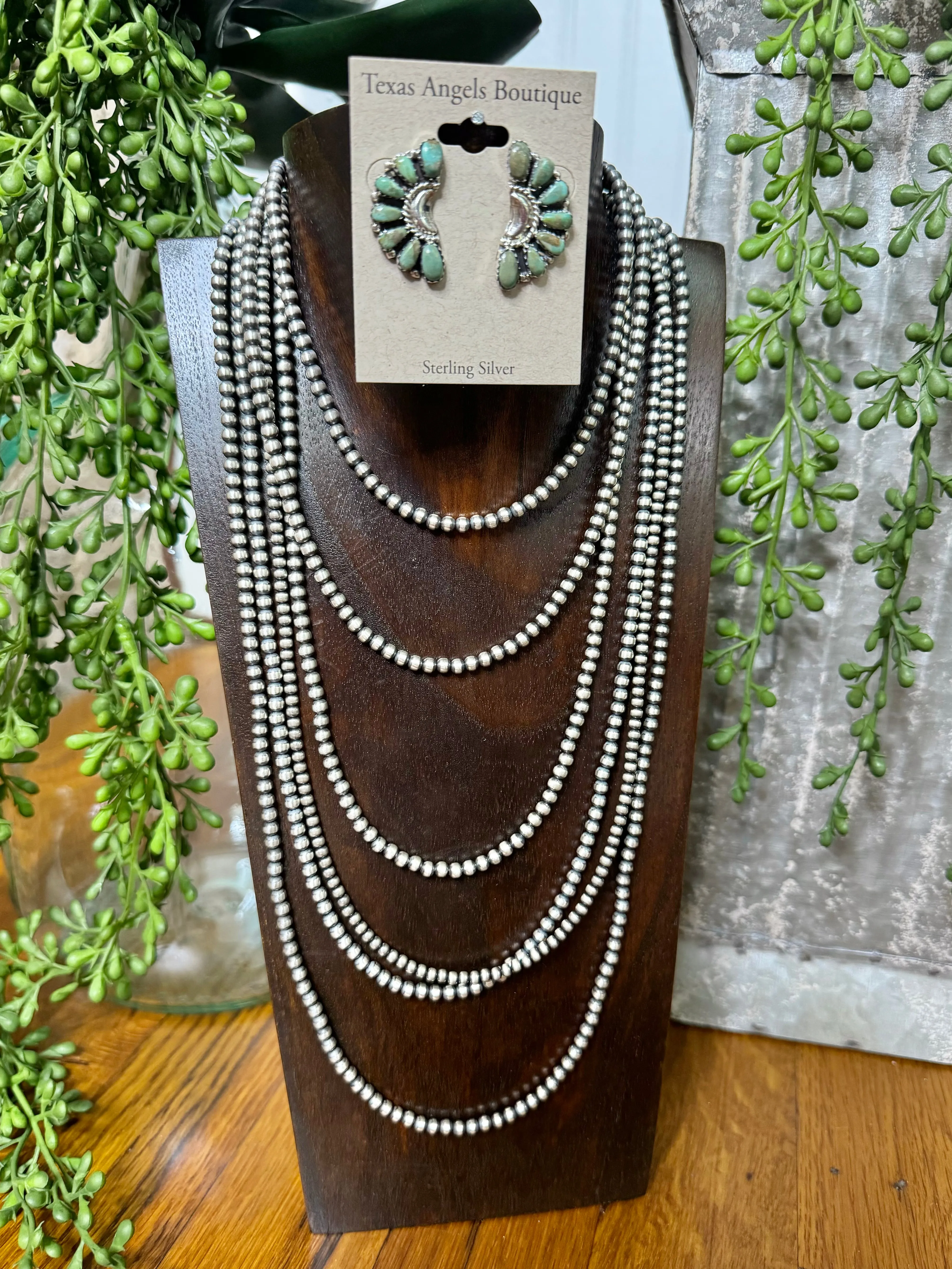 4MM Sterling Silver Navajo Pearl Necklaces