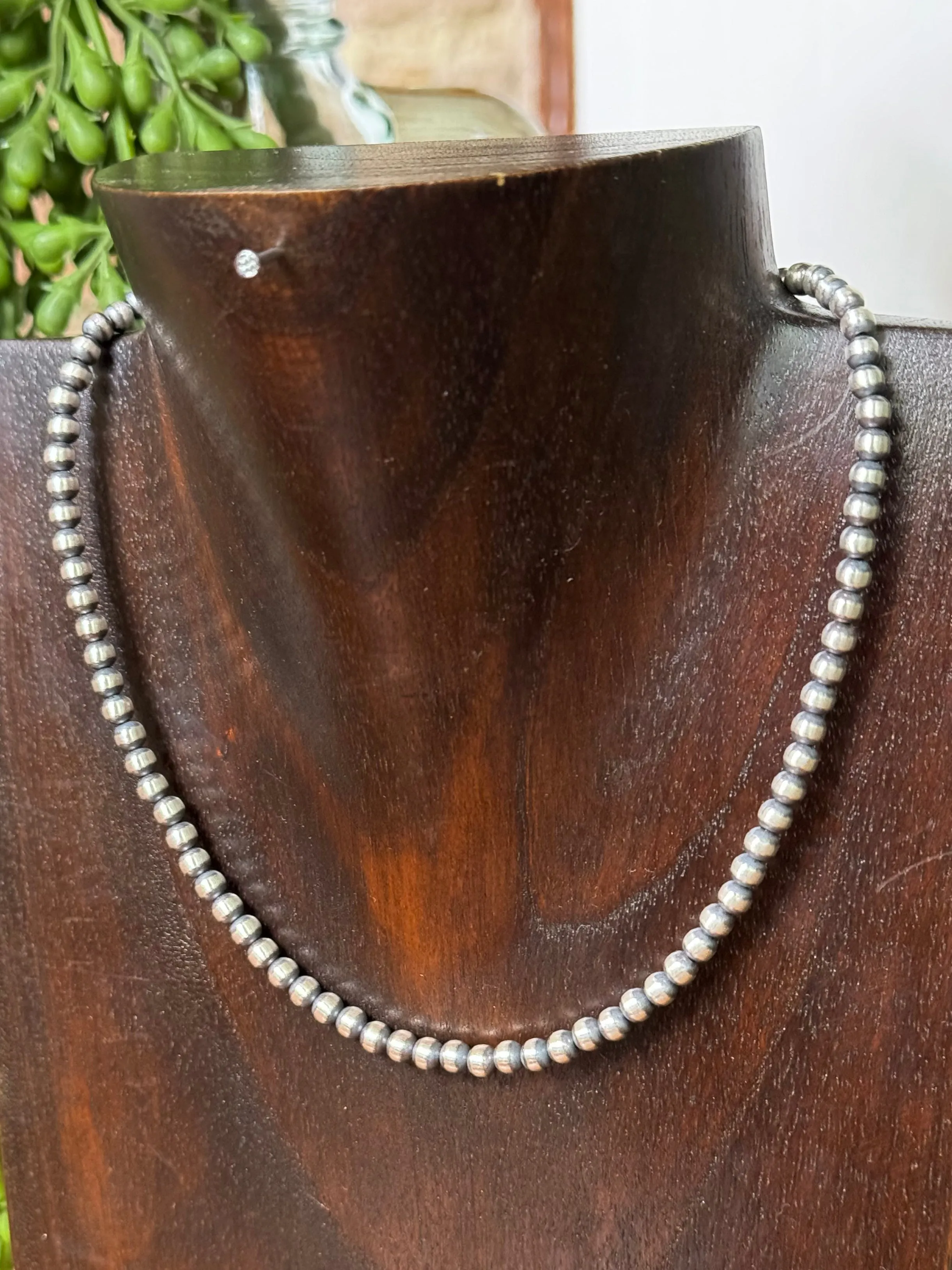 4MM Sterling Silver Navajo Pearl Necklaces