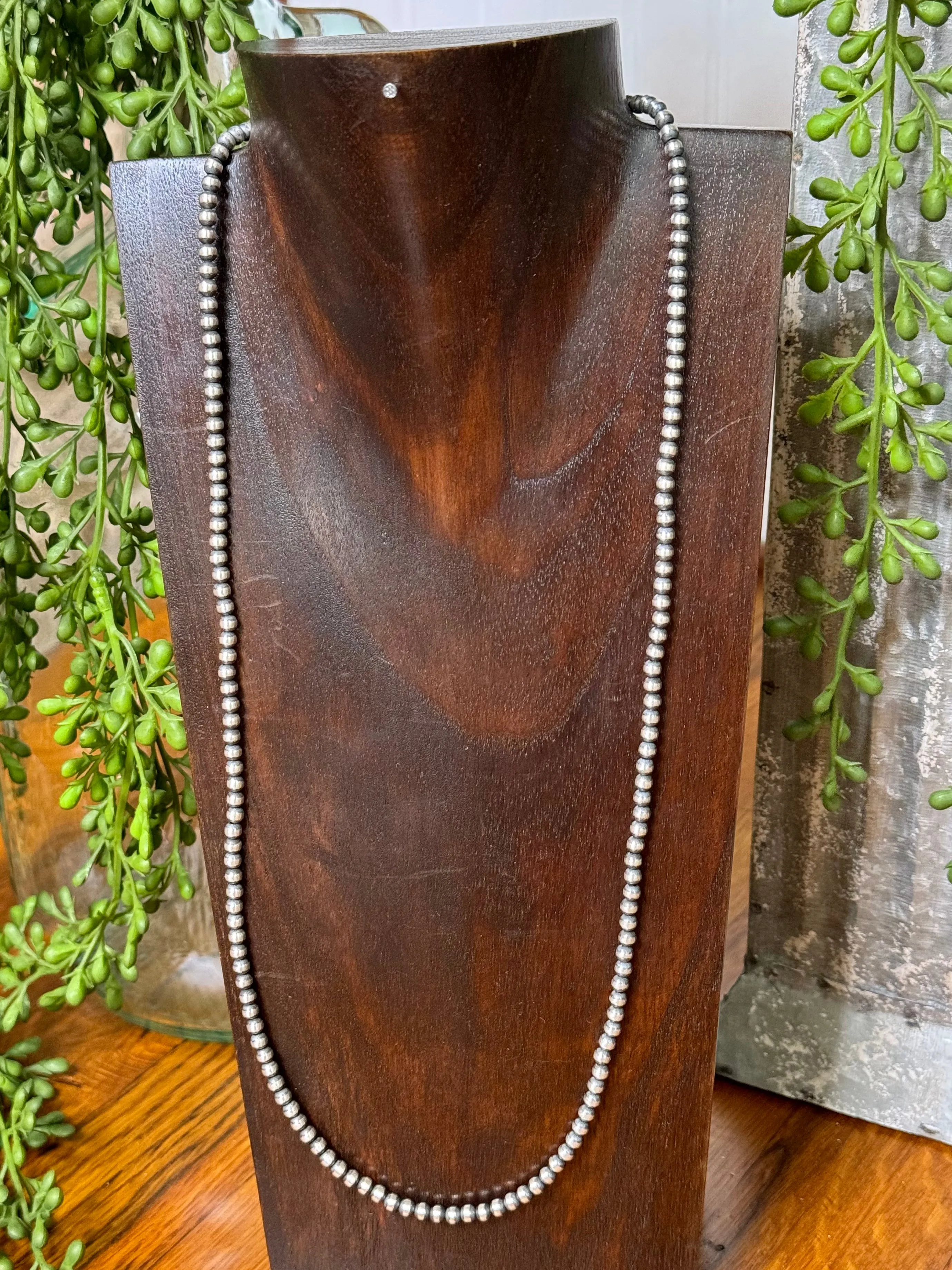 4MM Sterling Silver Navajo Pearl Necklaces