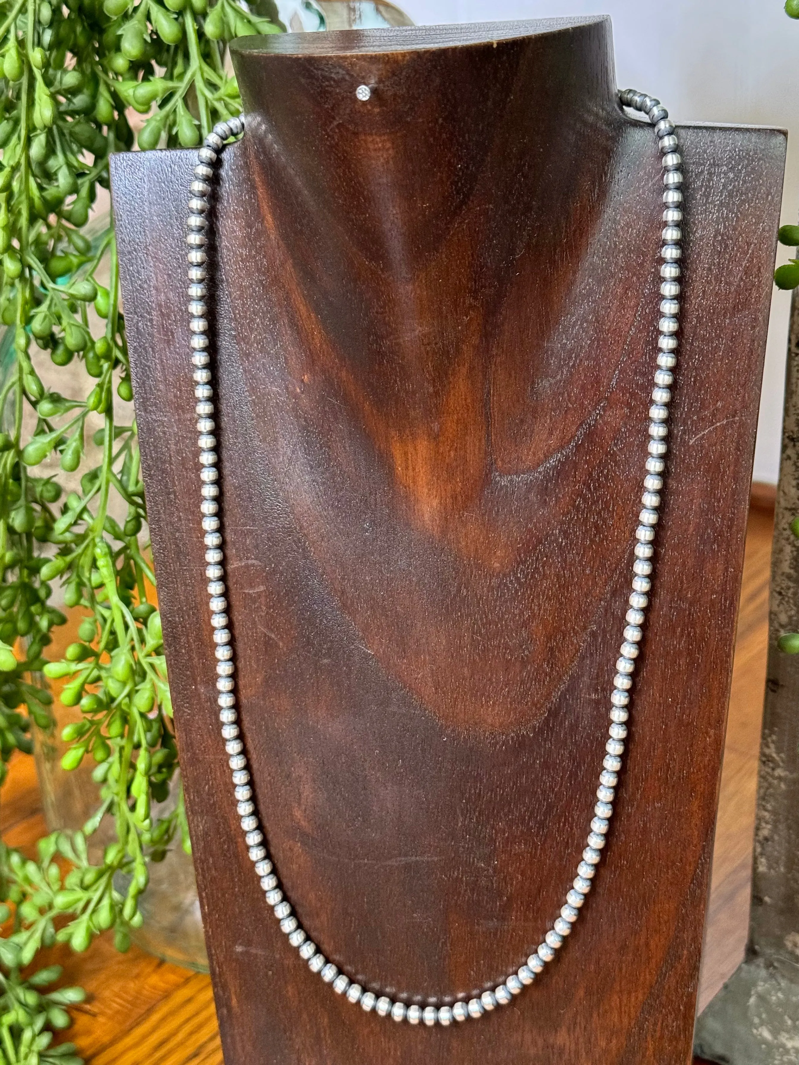 4MM Sterling Silver Navajo Pearl Necklaces