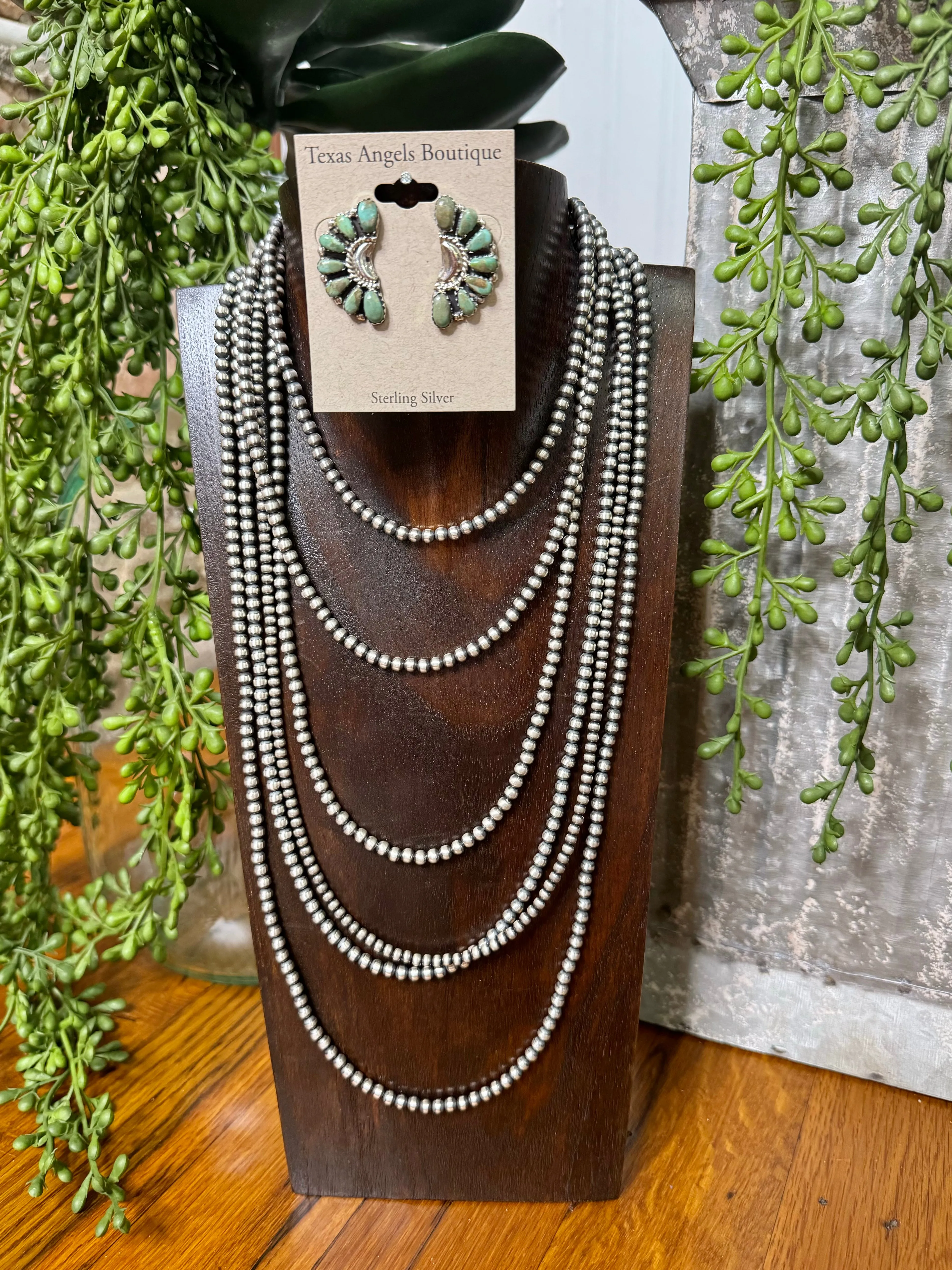 4MM Sterling Silver Navajo Pearl Necklaces
