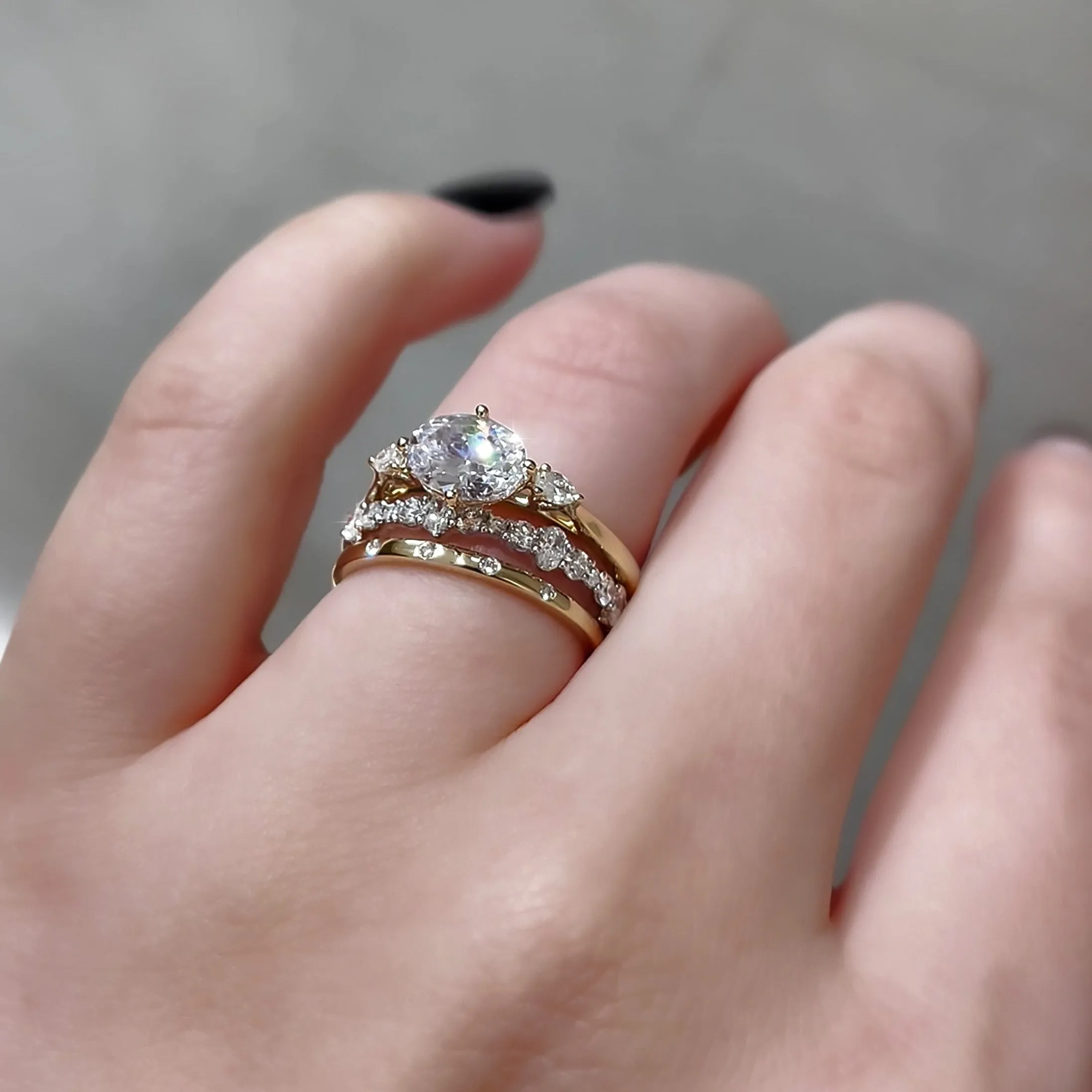 .58ctw Oval and Round Shared Prong Eternity Band
