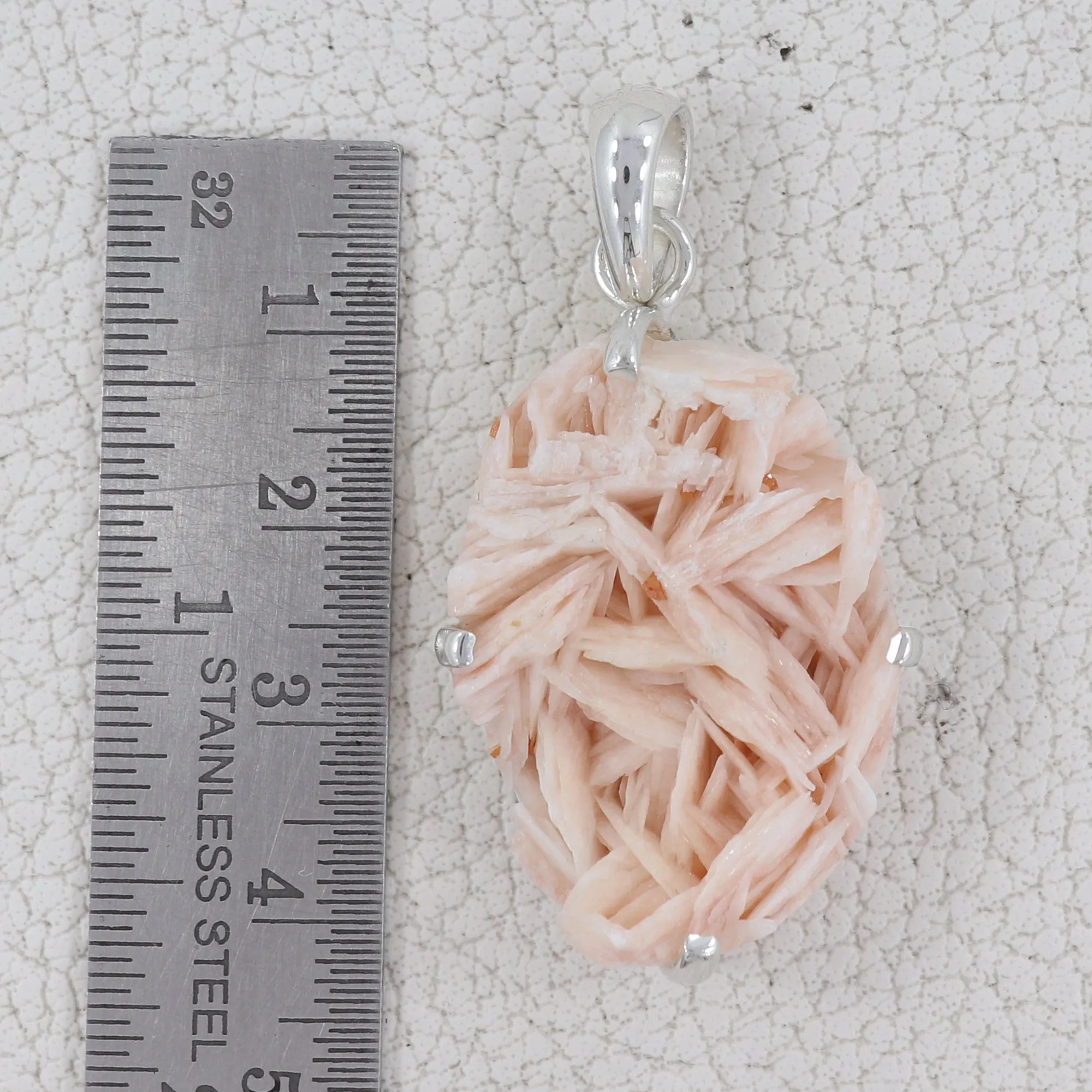 925 Silver Barite Morocco Druse Pendant