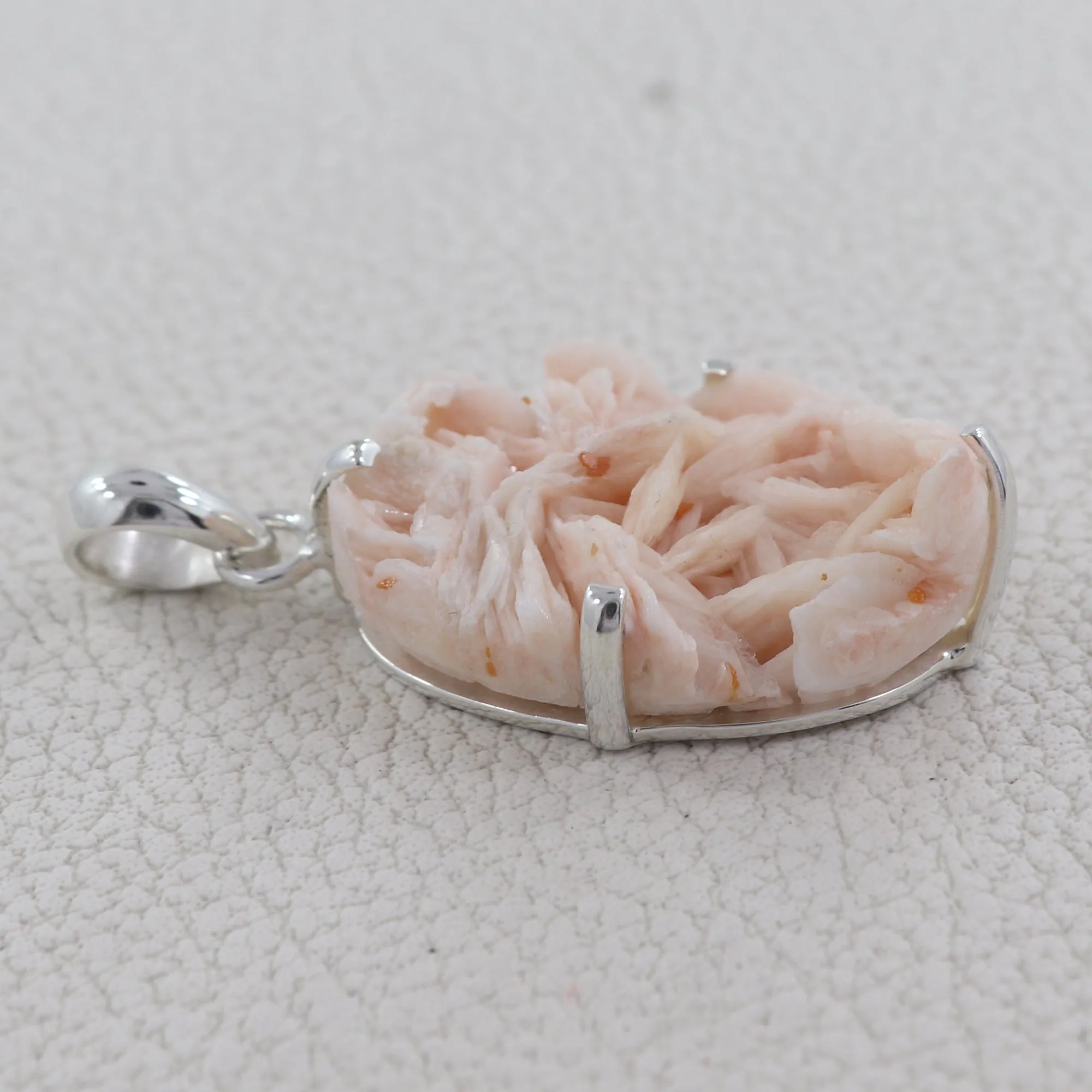 925 Silver Barite Morocco Druse Pendant