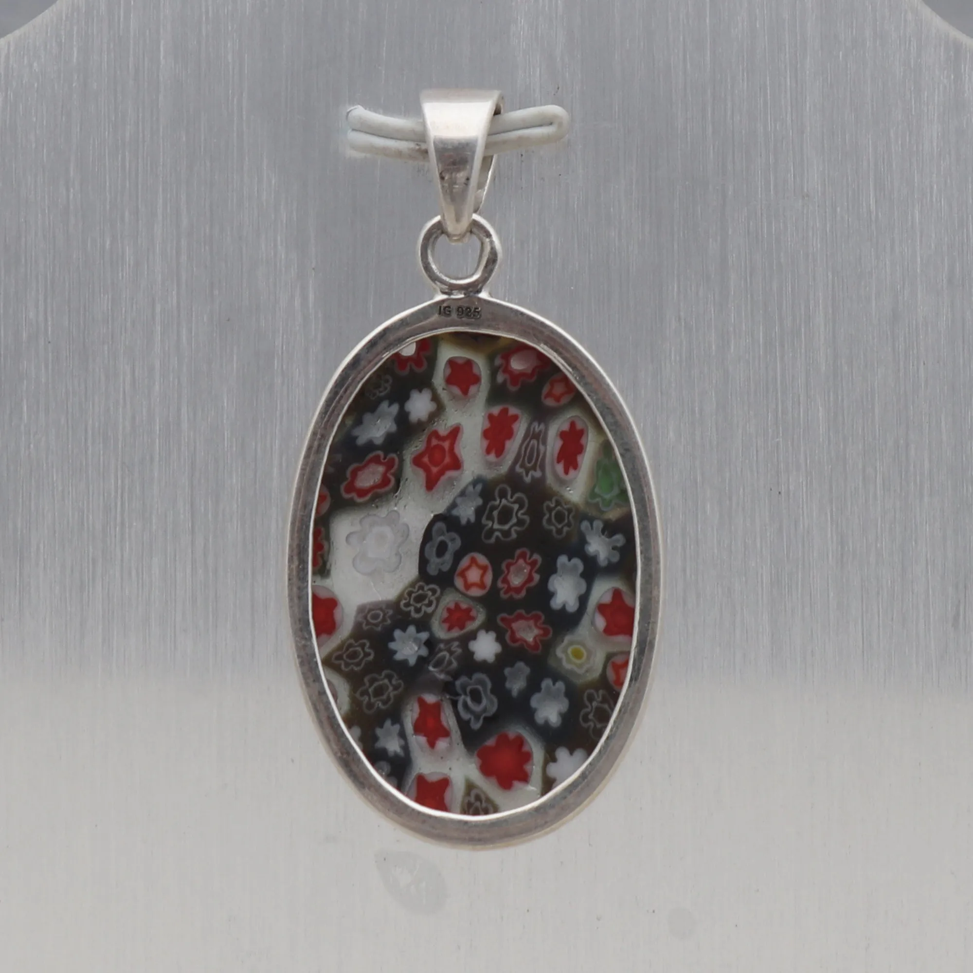 925 Silver Millefiori Glass Pendant