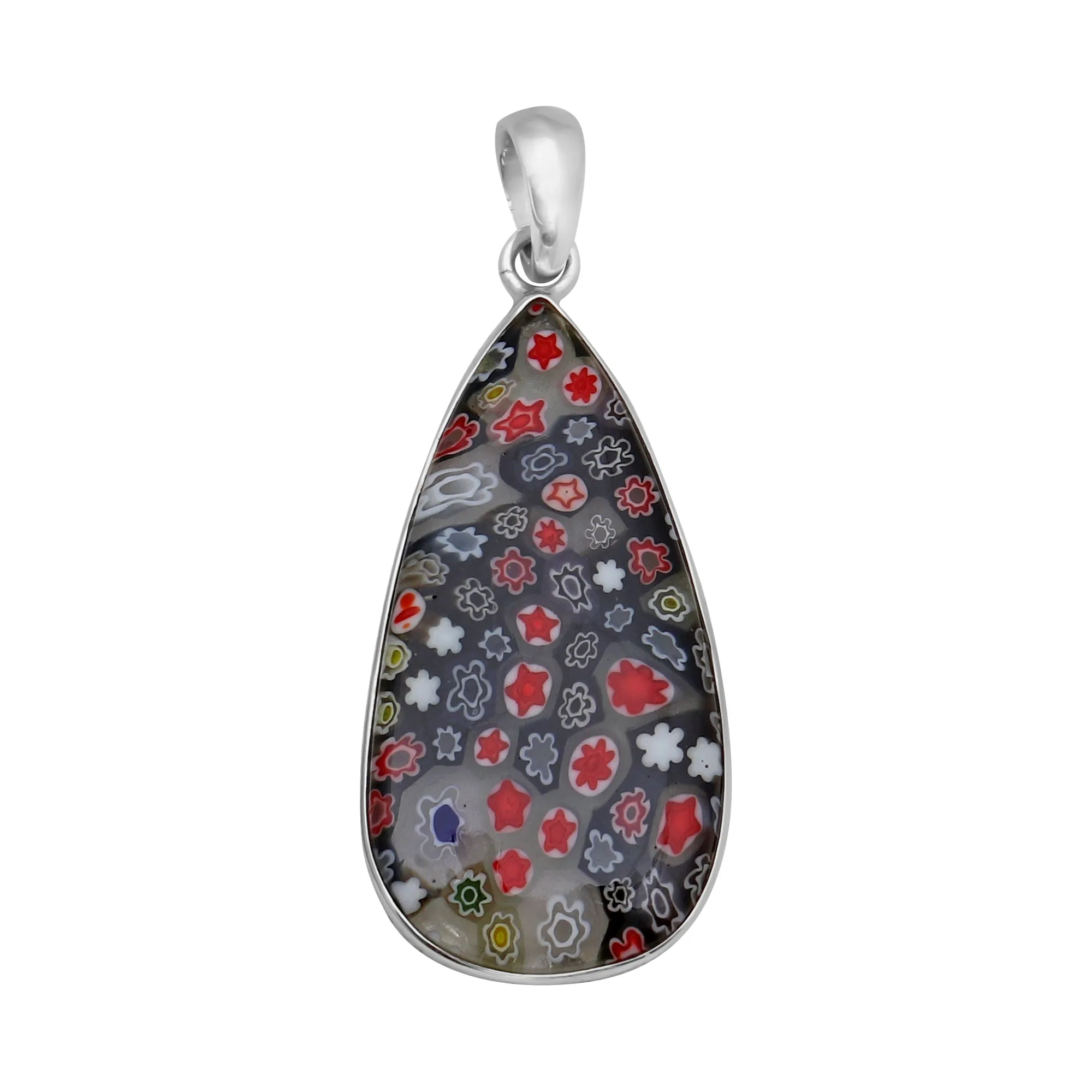 925 Silver Millefiori Glass Pendant