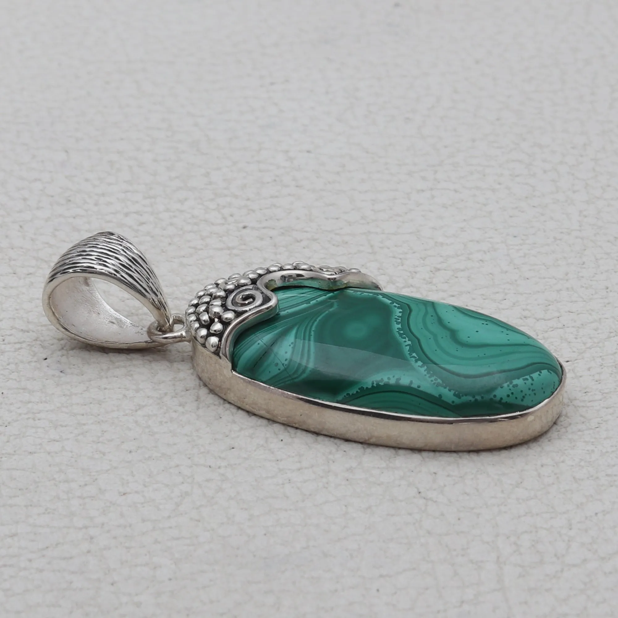 925 Silver Natural Malachite Pendant