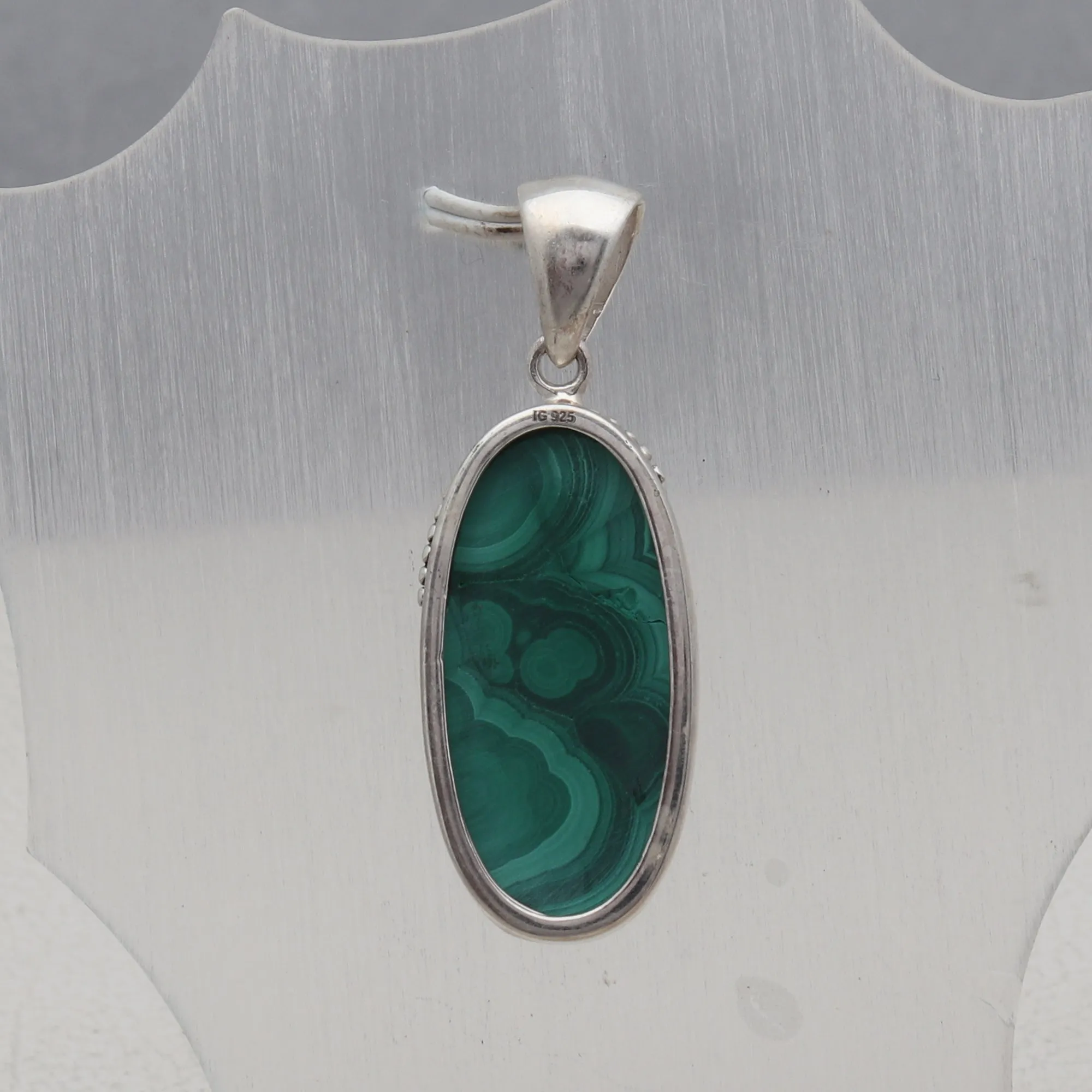 925 Silver Natural Malachite Pendant