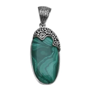 925 Silver Natural Malachite Pendant